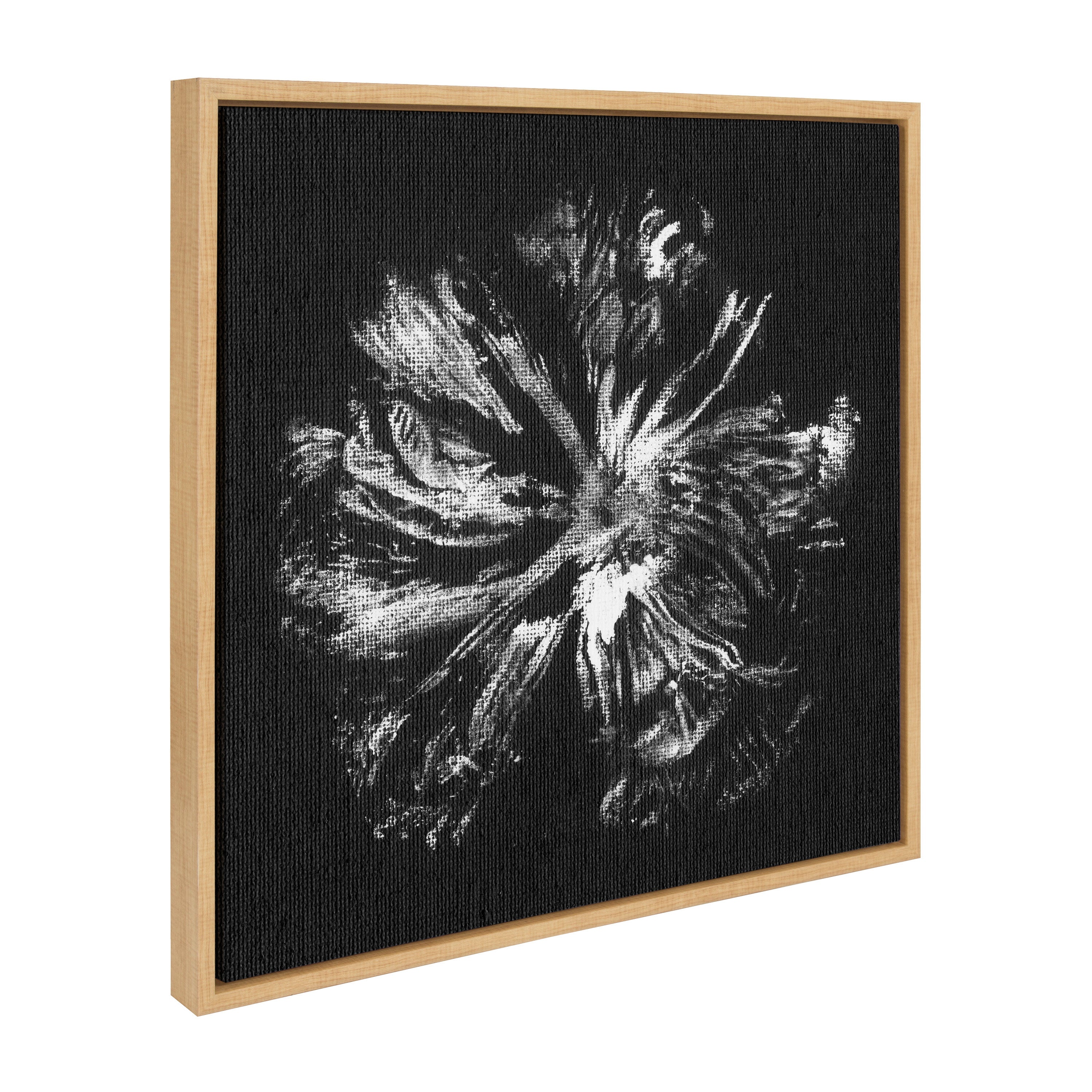 Sylvie Peony Peacock Invert BW Framed Canvas by Mentoring Positives