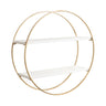 Sequoia Wood and Metal Round Wall Shelf