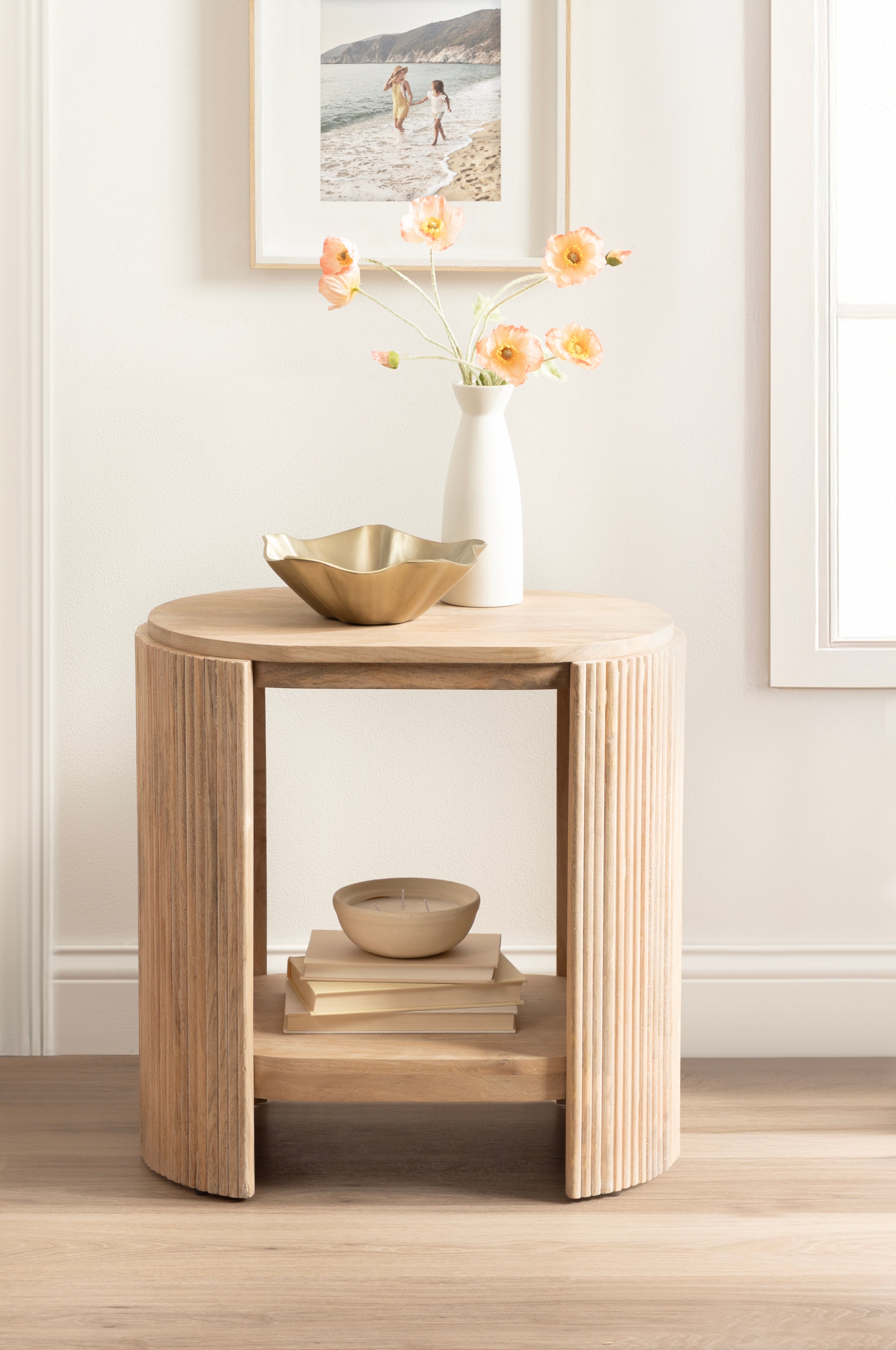 Side Table Natural Beige 22x13x22 8