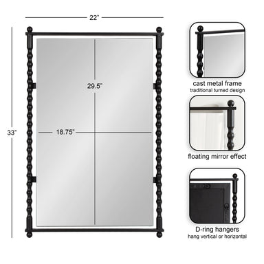 Rectangle Mirror Black 22x33 2