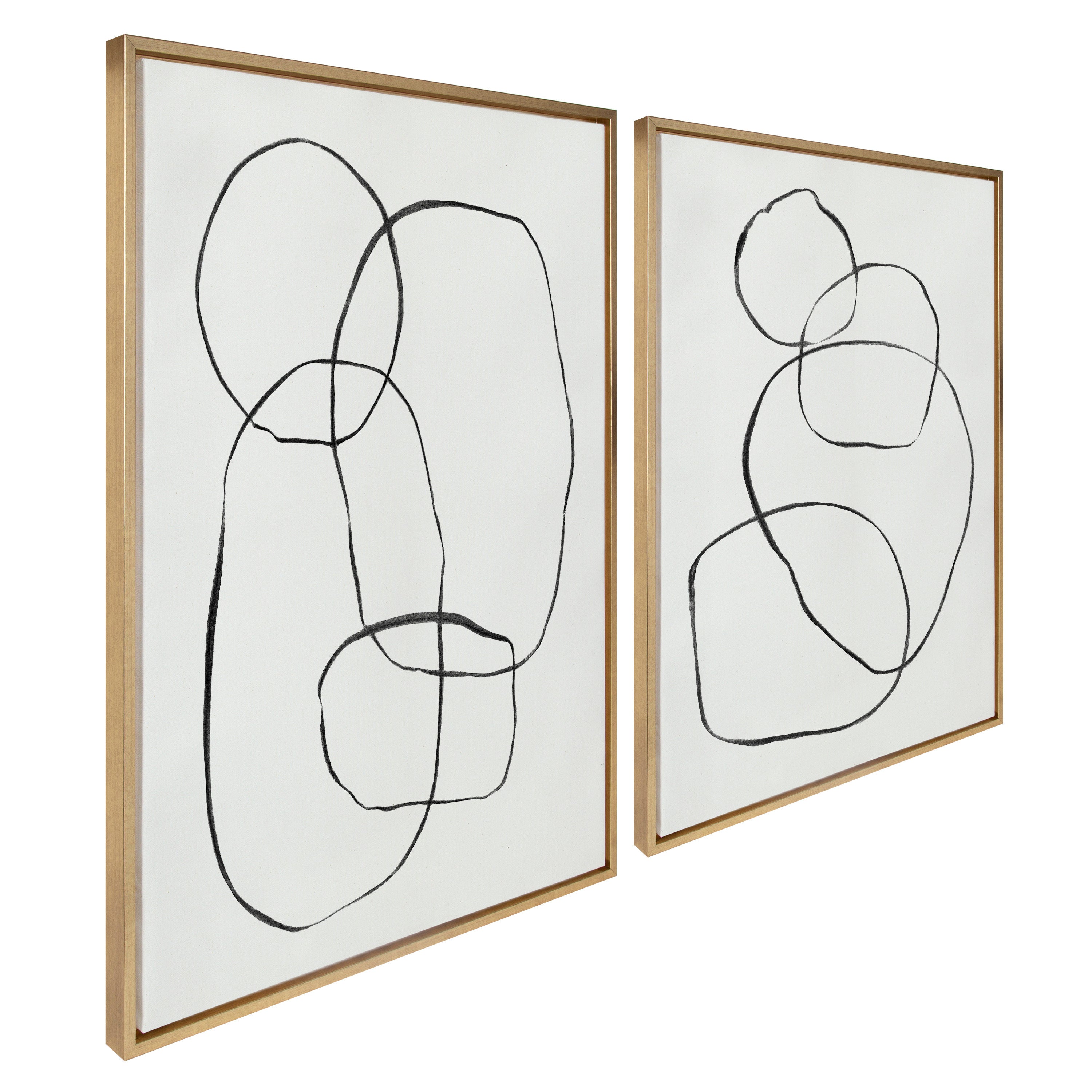 Sylvie Going in Circles Framed Textured Canvas Set by Teju Reval of SnazzyHues