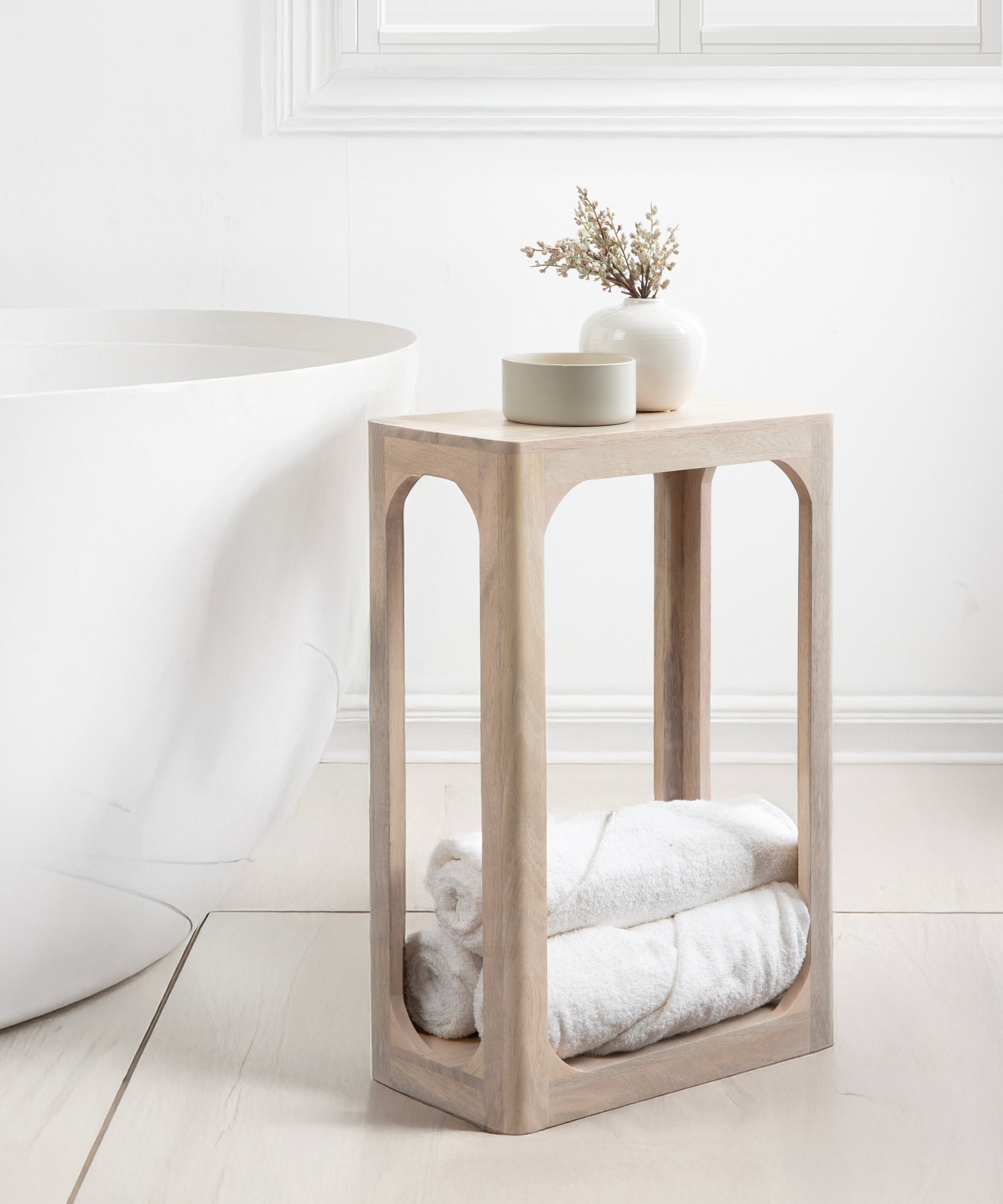 Side Table Whitewash 16x8x24 7
