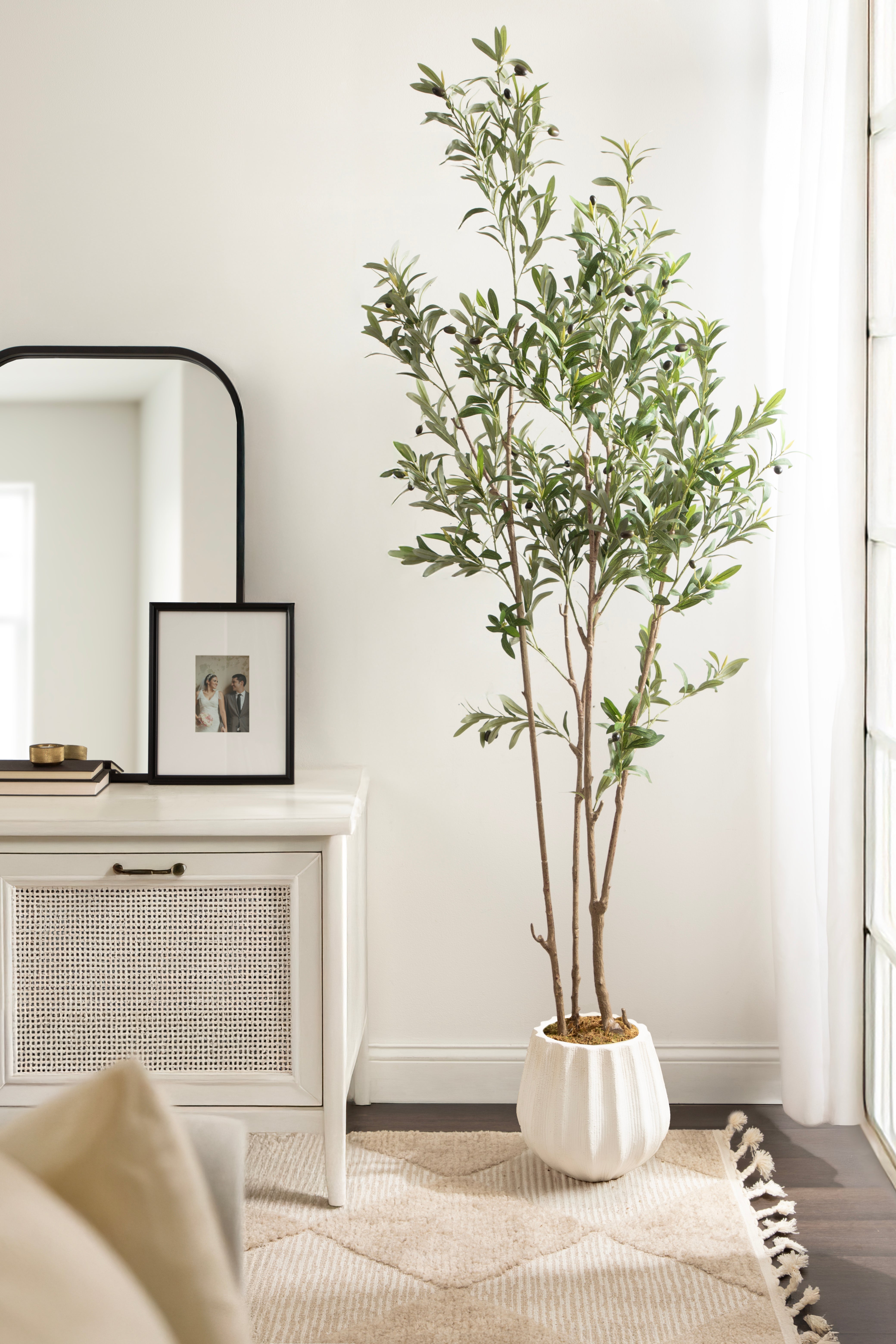 Faux Tree 7' Distressed White 8