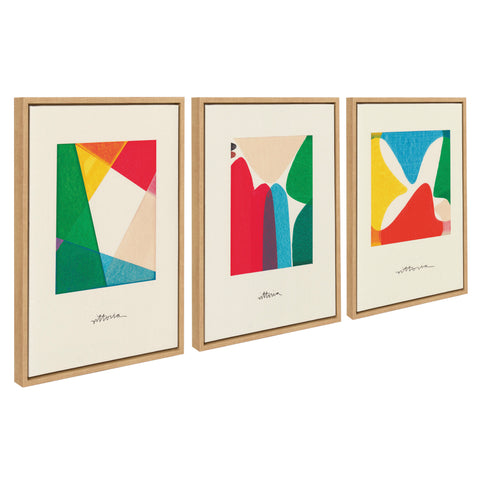 Sylvie Bright Modern Colorful Abstract Series Framed Canvas Art Set by Amber Vittoria