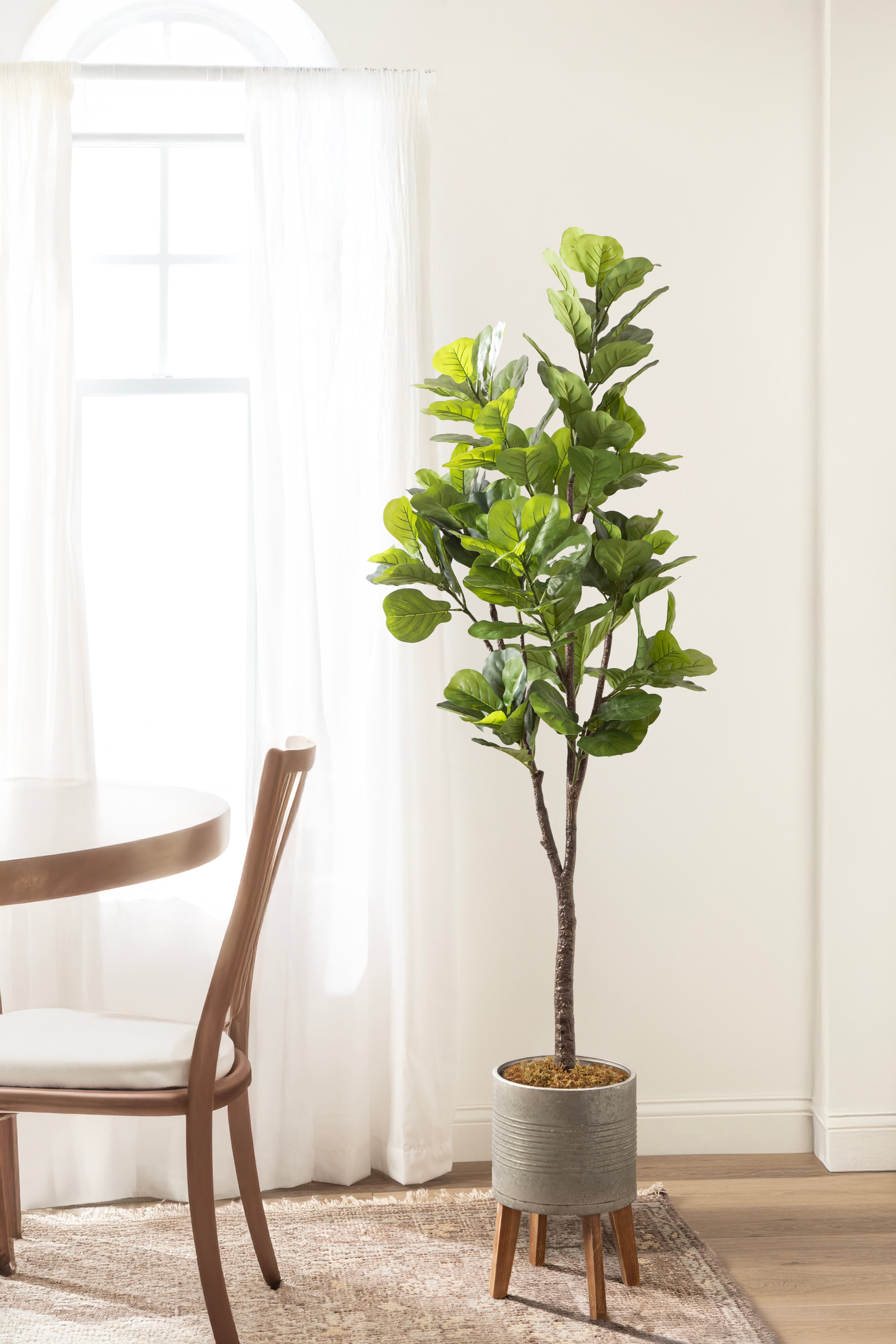 Faux Tree Pewter Rustic Brown 6.5' 8
