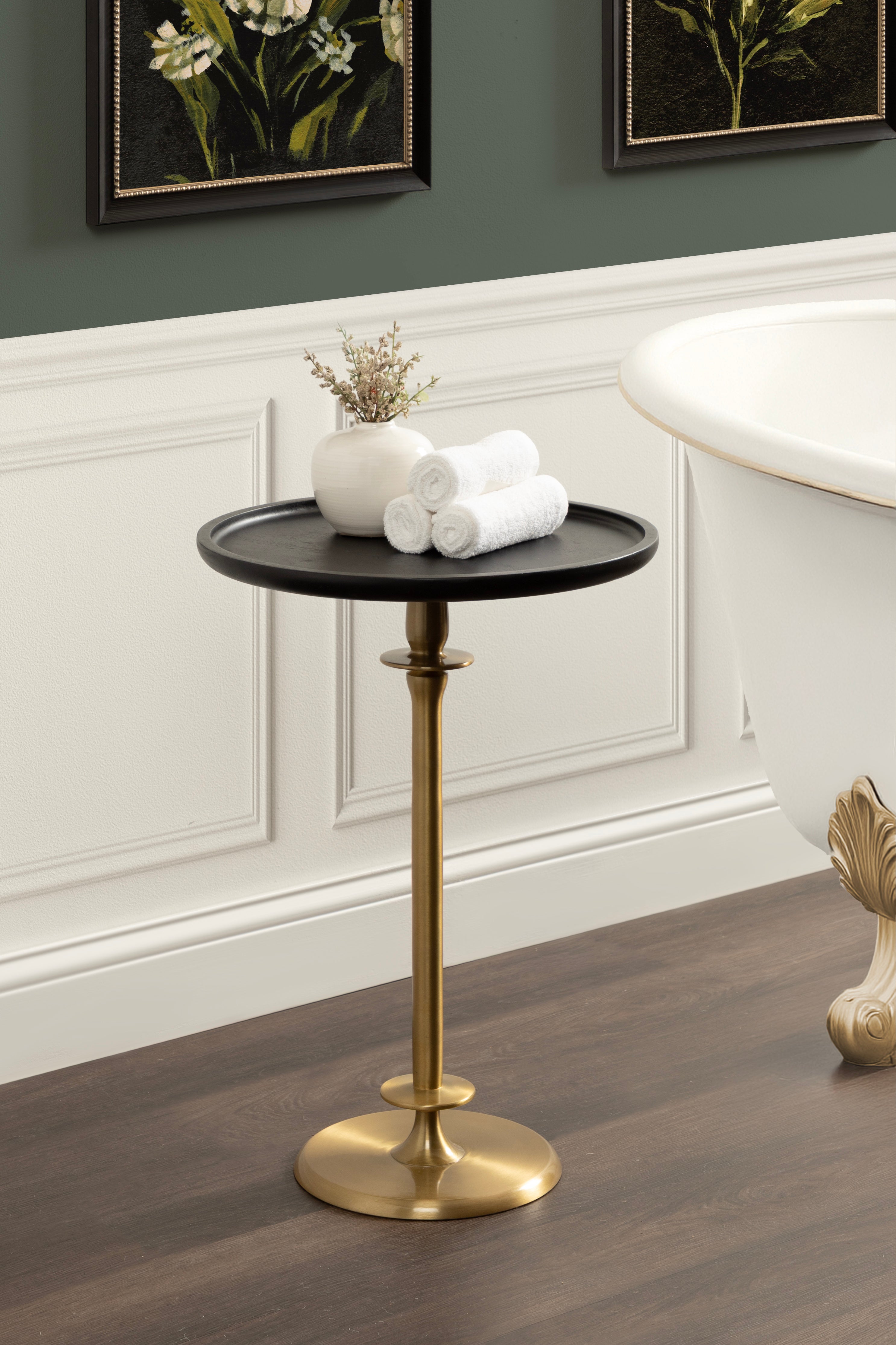 Side Table Black Gold 17x17x24 7
