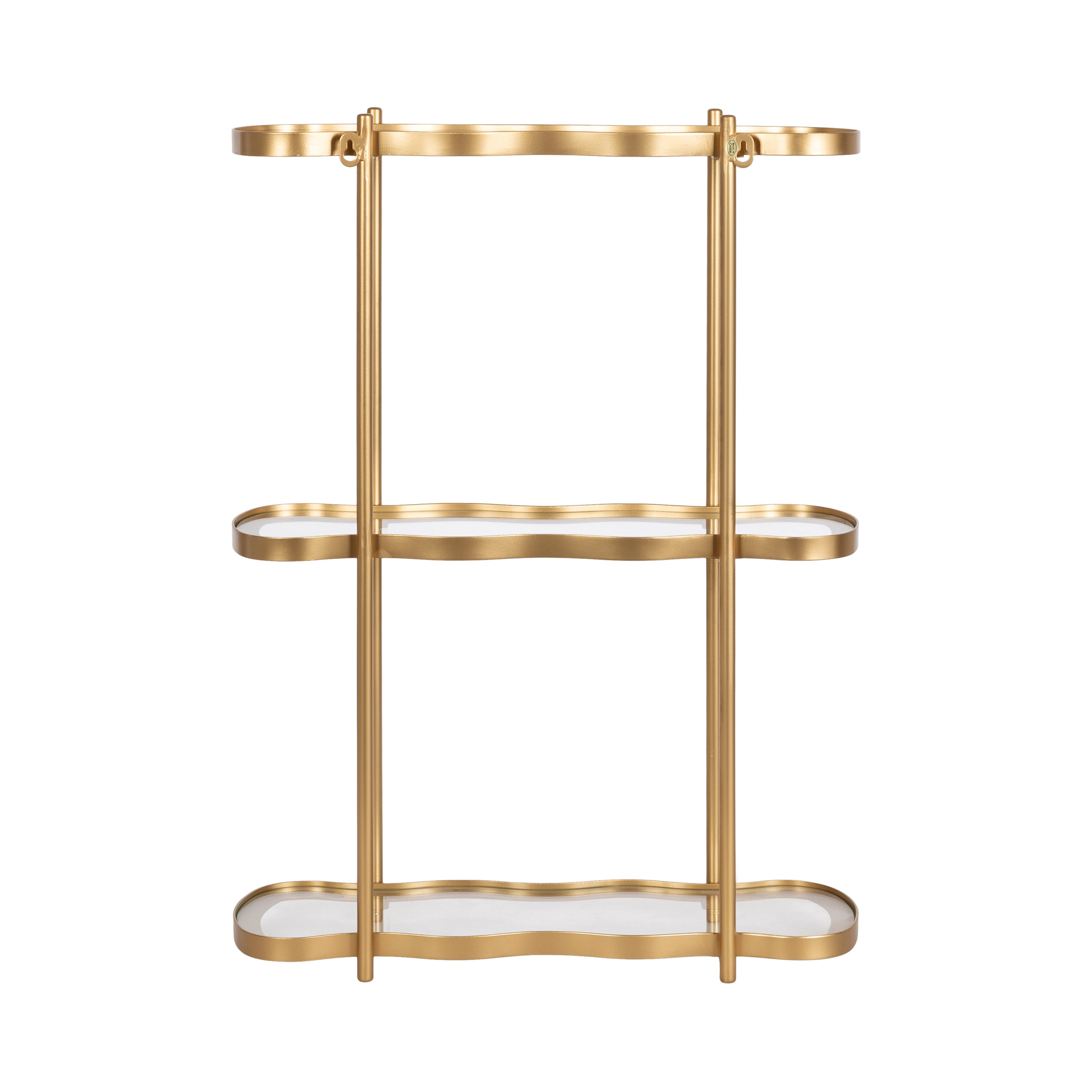 Curventi Tiered Wall Shelf Glass and Metal