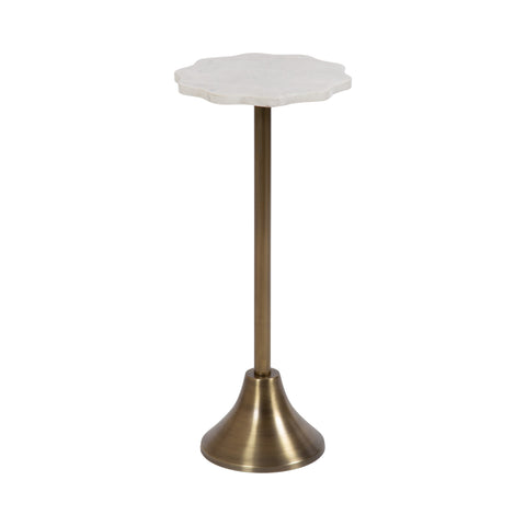 Sanzo Scalloped Marble and Metal Drink Table