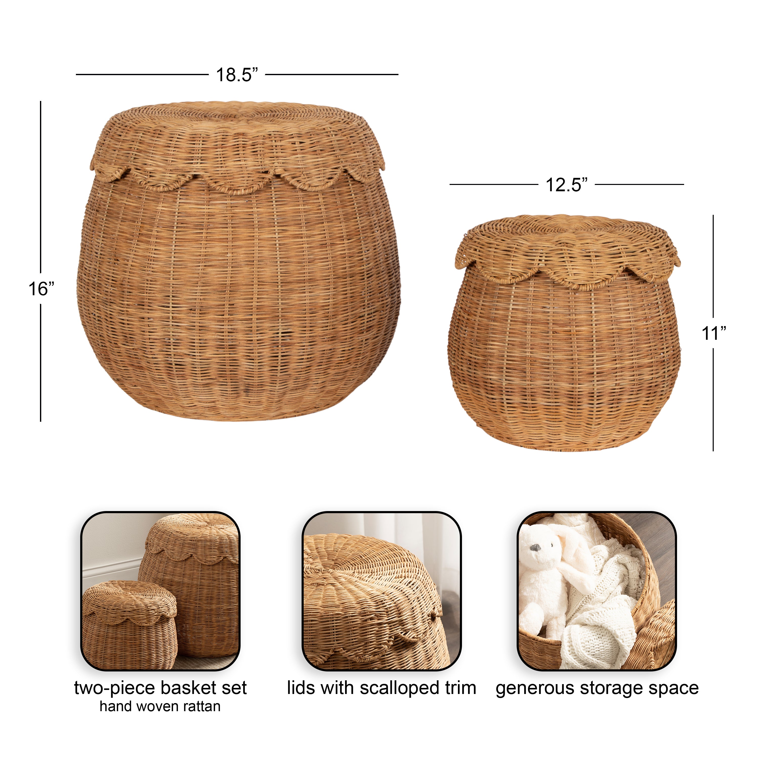 Baskets 2 piece Natural 2