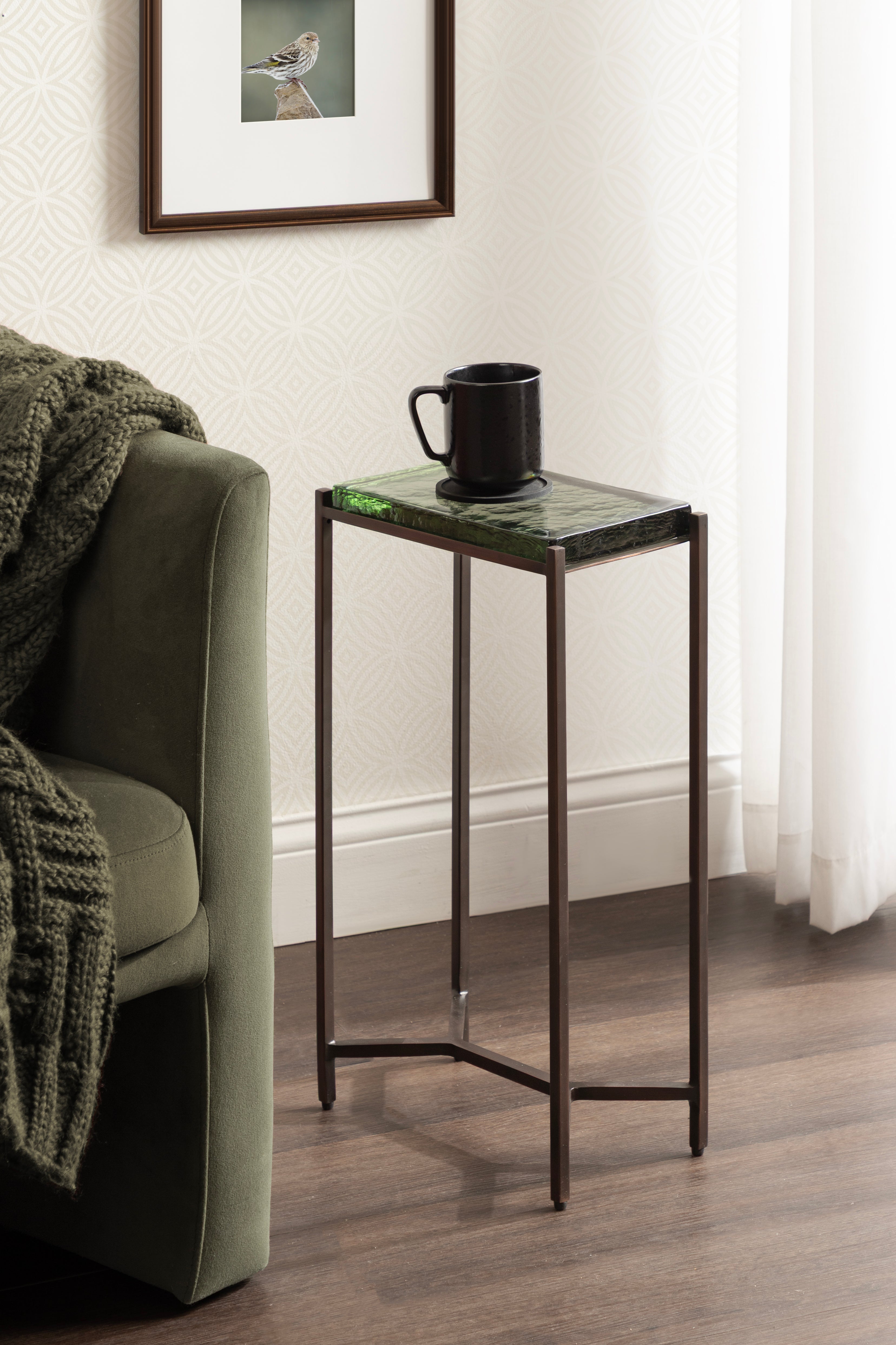 Side Table 12x7x22 Green Bronze 6