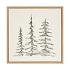 Sylvie Minimalist Evergreen Trees Sketch Framed Canvas by The Creative Bunch Studio