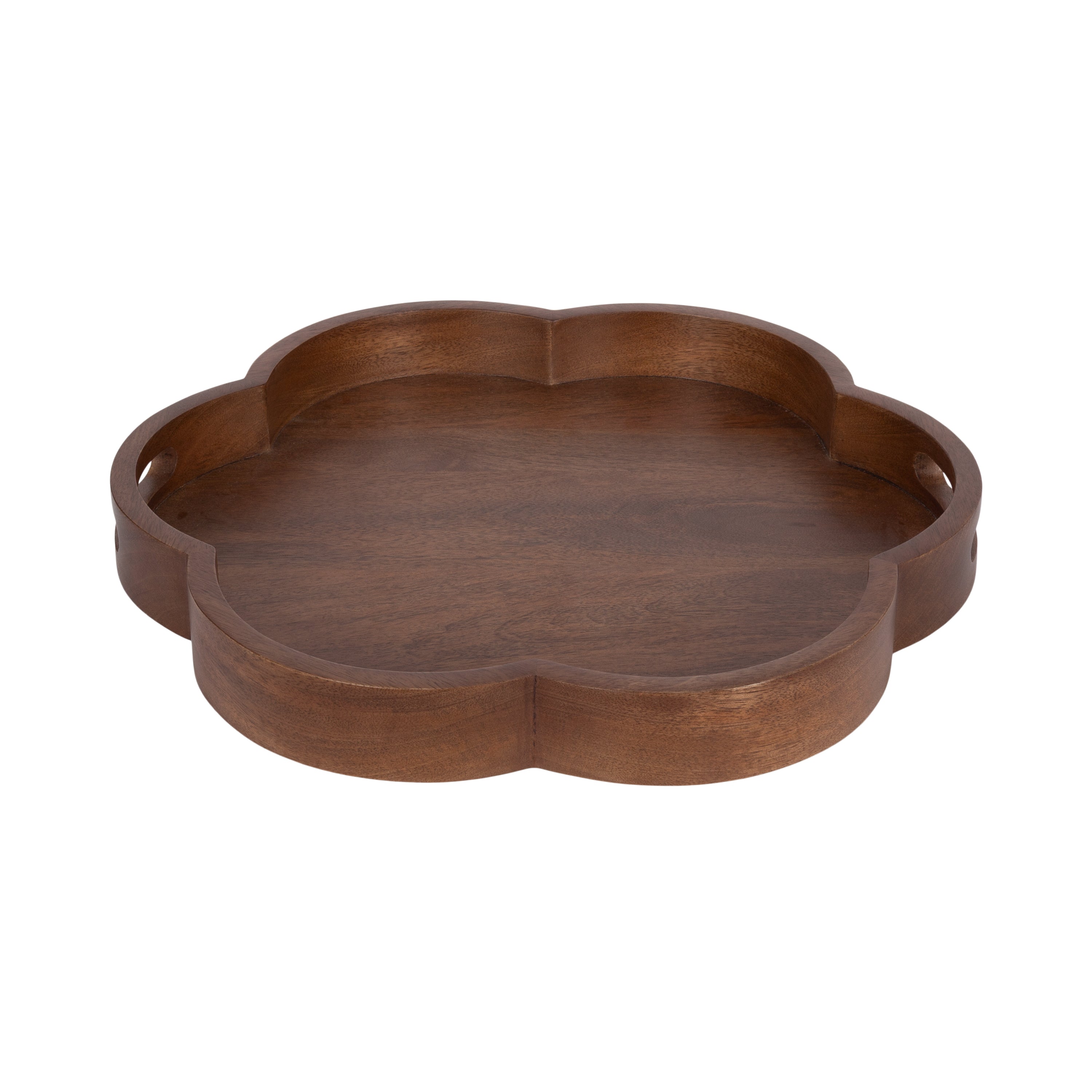 Single Tray Walnut Brown 19" Diameter 1