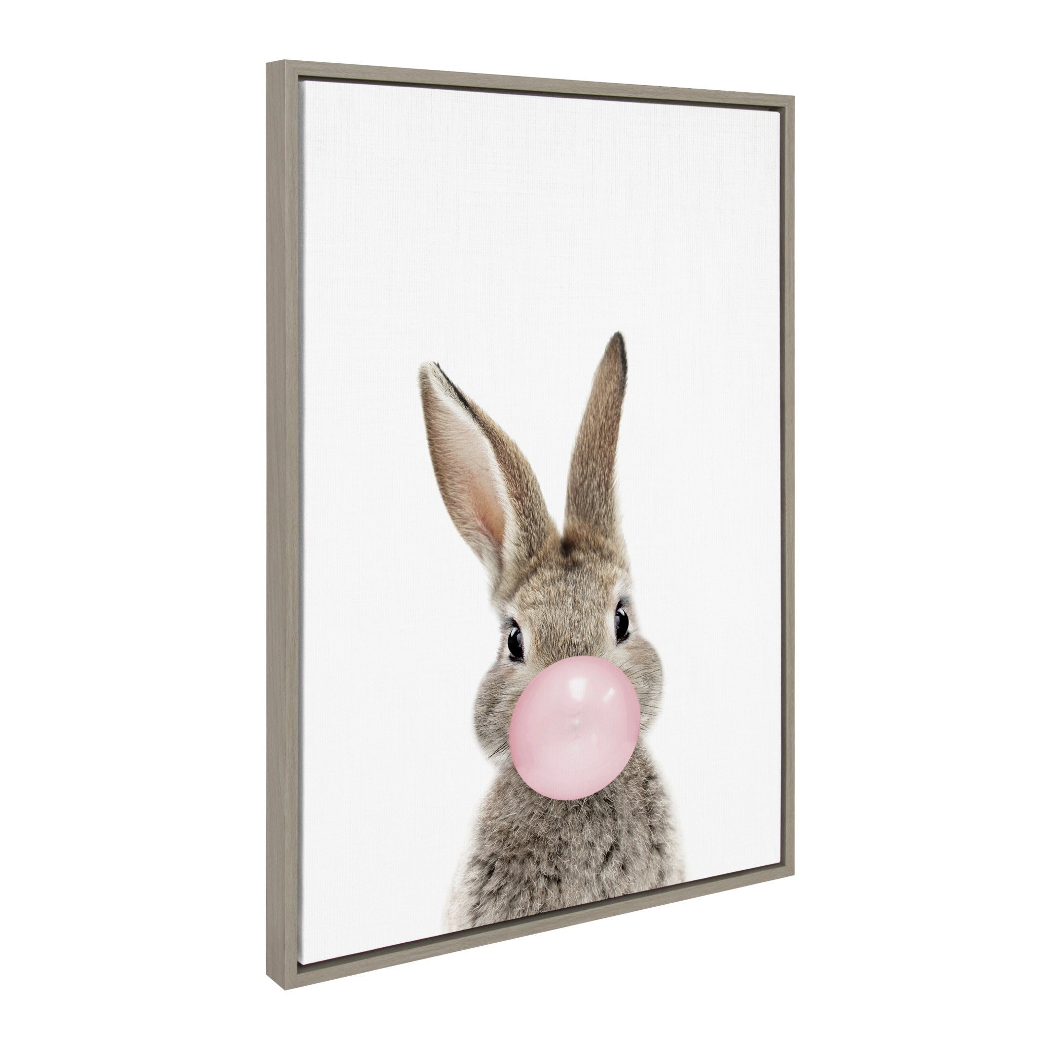 Sylvie Bubble Gum Bunny Framed Canvas by Amy Peterson Art Studio