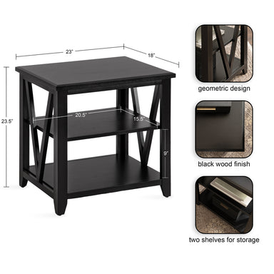 Side Table Black 23x18x24 2