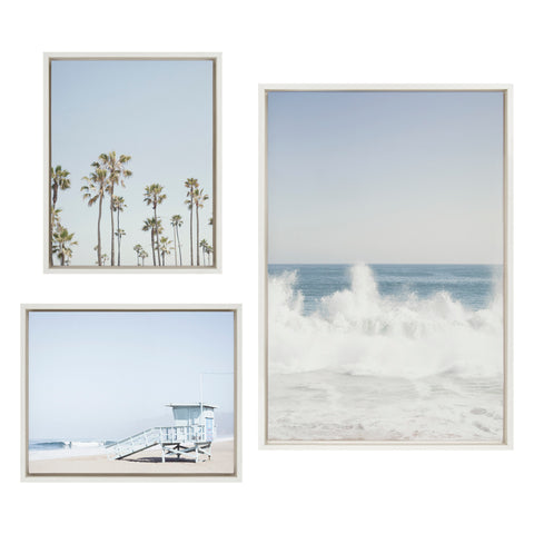 Sylvie Waves Crashing Framed Canvas Set by Caroline Mint