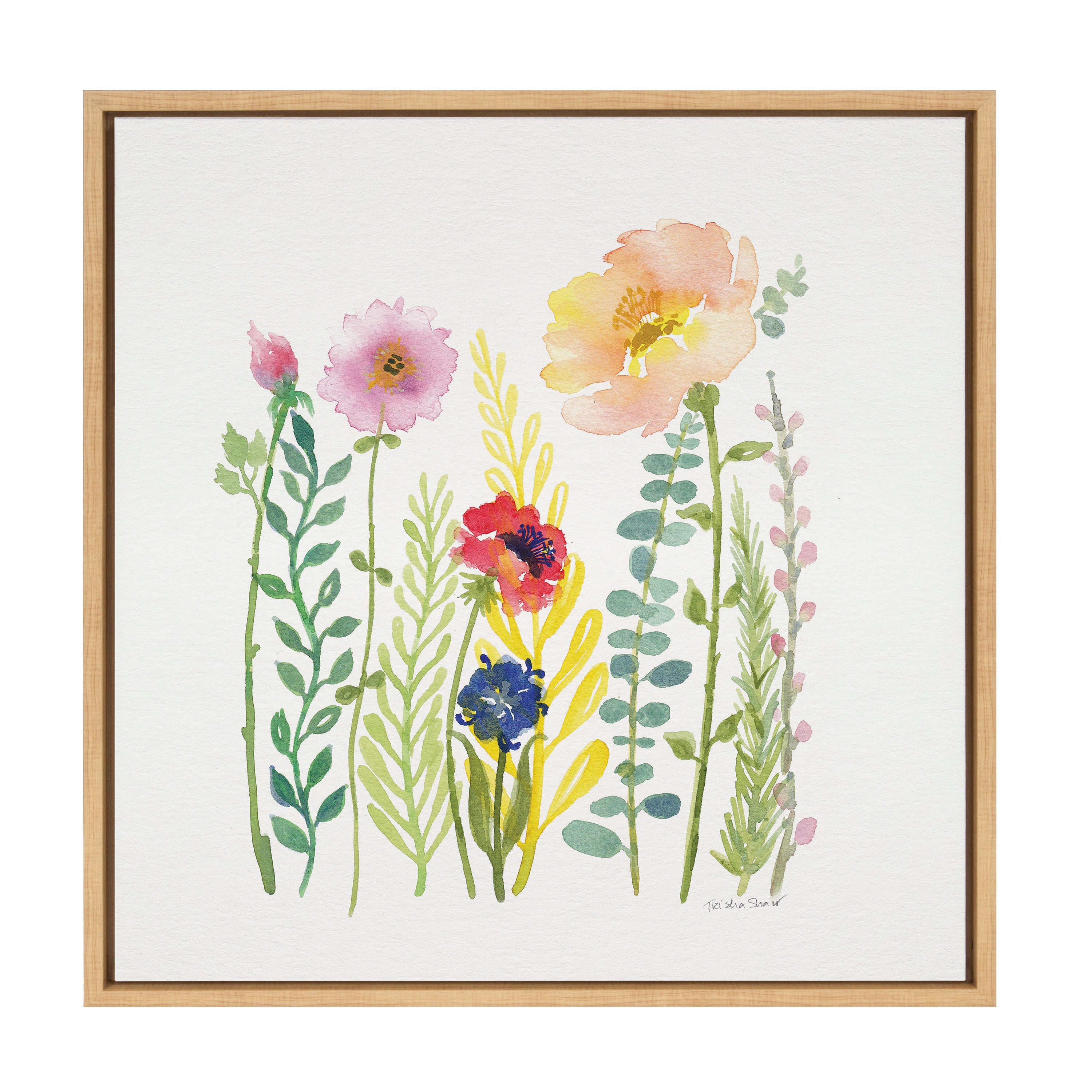 Sylvie Flowers and Ferns Framed Canvas by Patricia Shaw