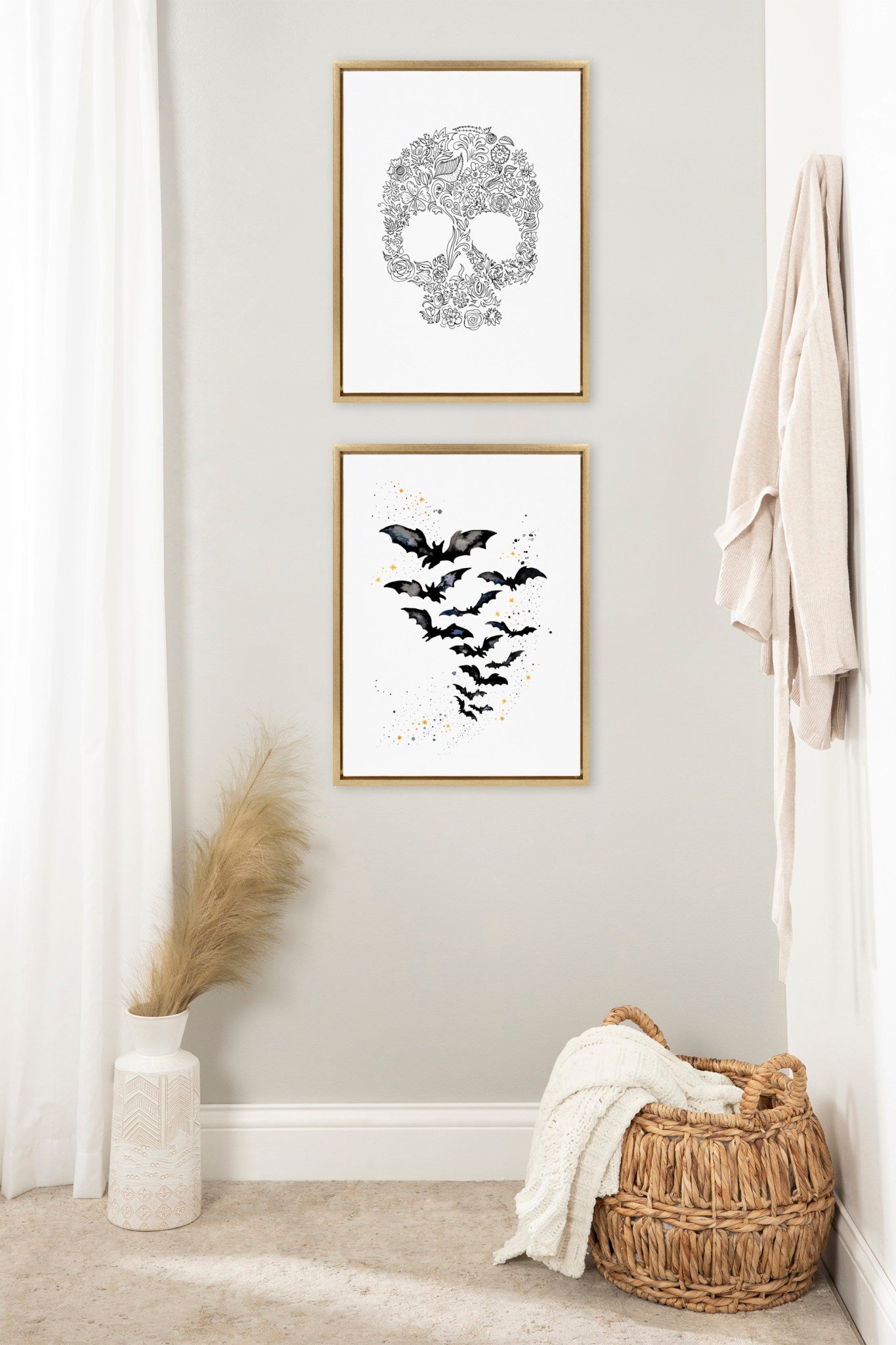 Sylvie Skull Print Framed Canvas by Viola Kreczmer