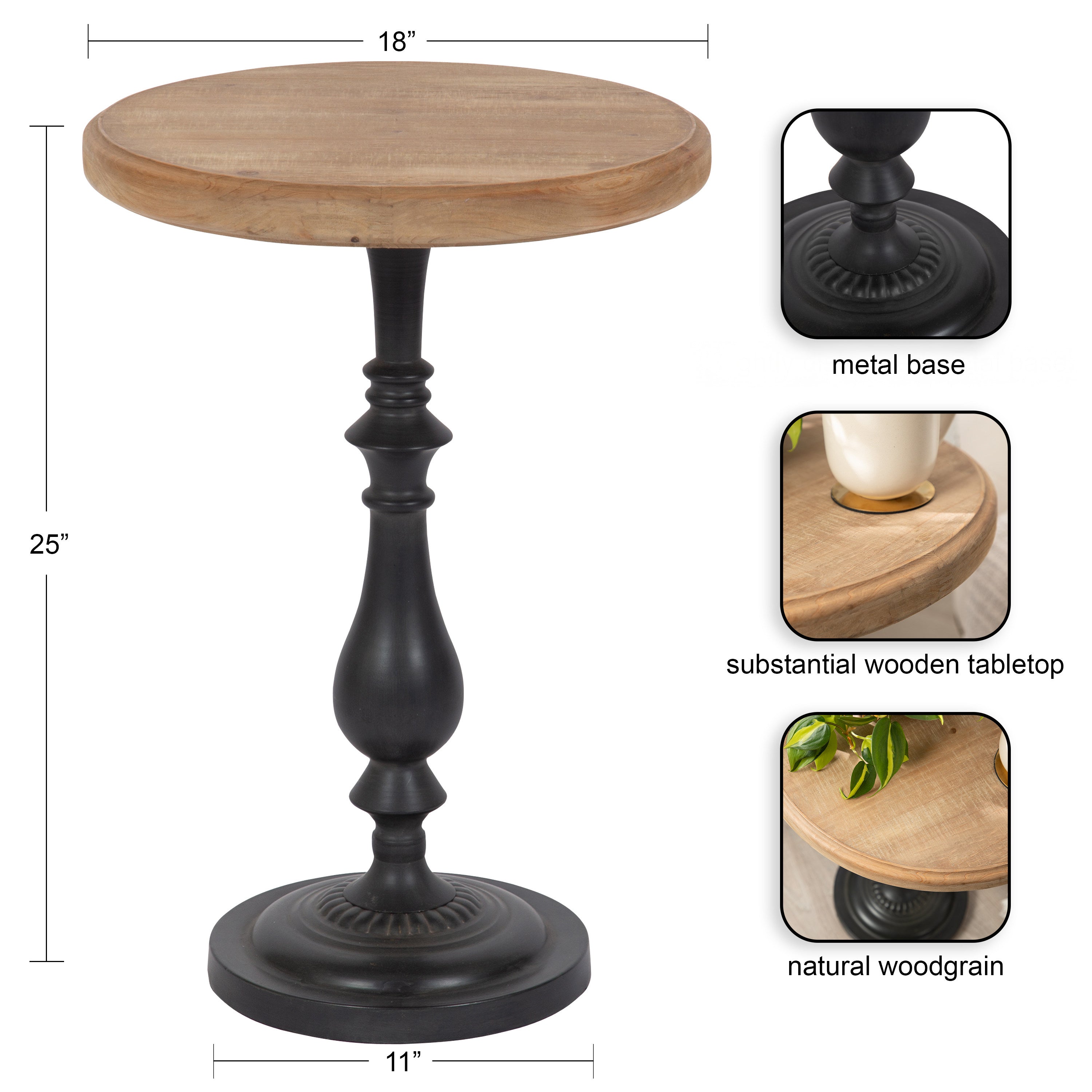 Wixley Wood and Metal Side Table