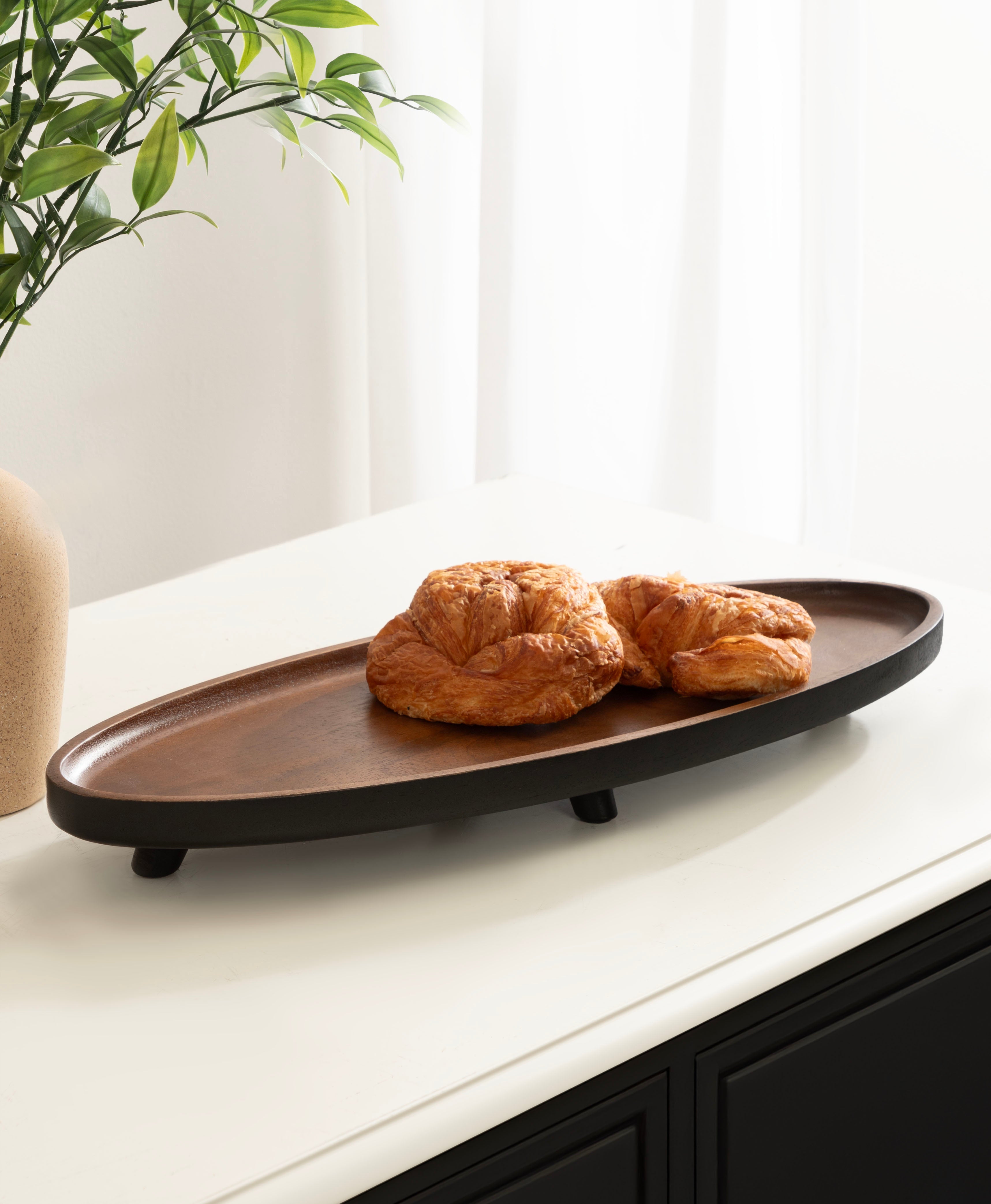 Tomaz Oval Footed Tray Wood – kateandlaurel
