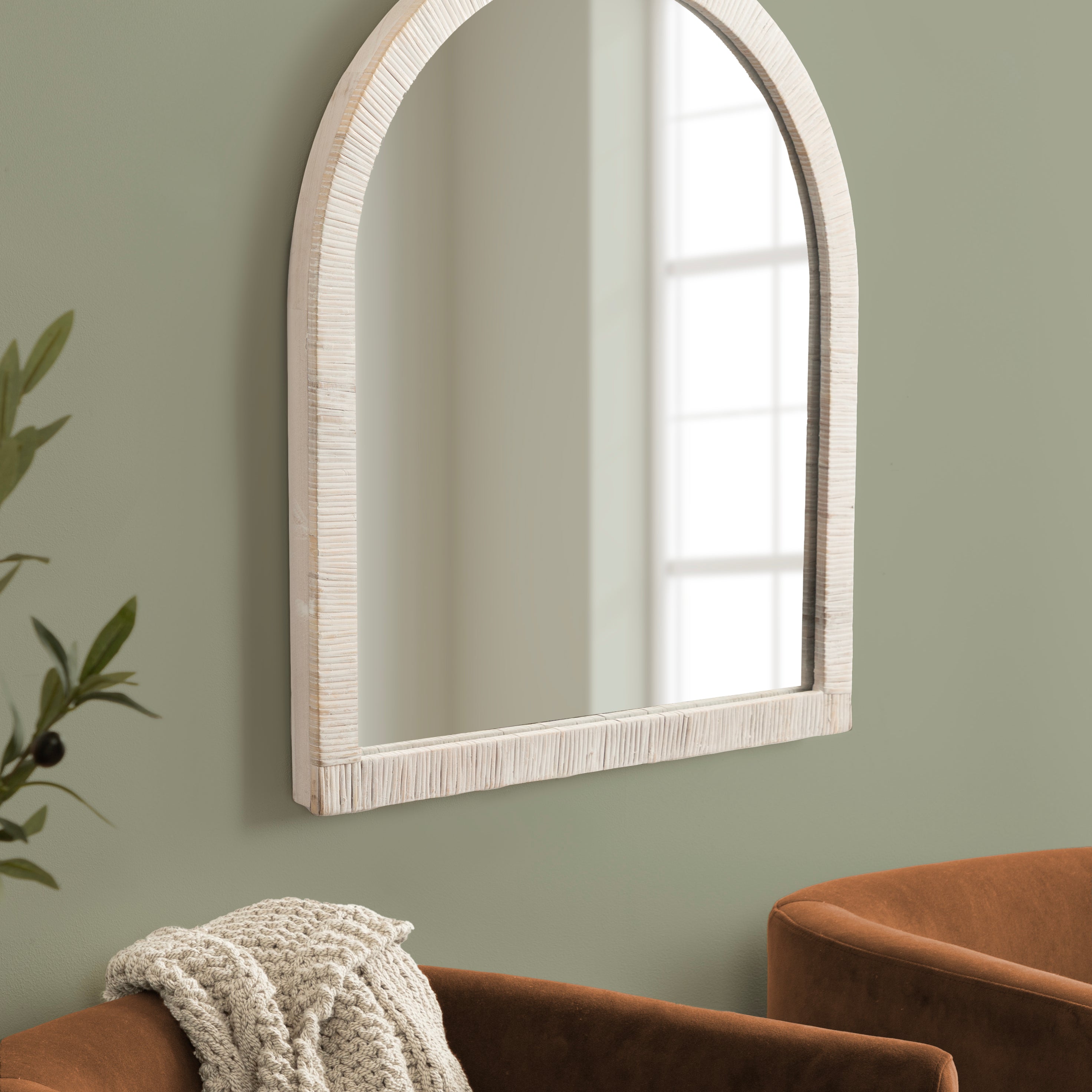 Arch Mirror 28x32
 White 7