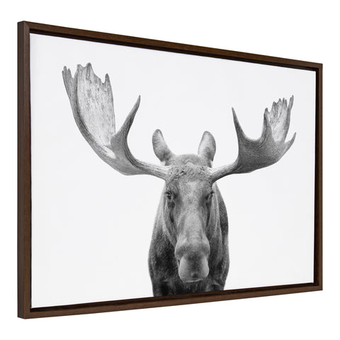 Sylvie Moose Black and White Framed Canvas by Amy Peterson Art Studio