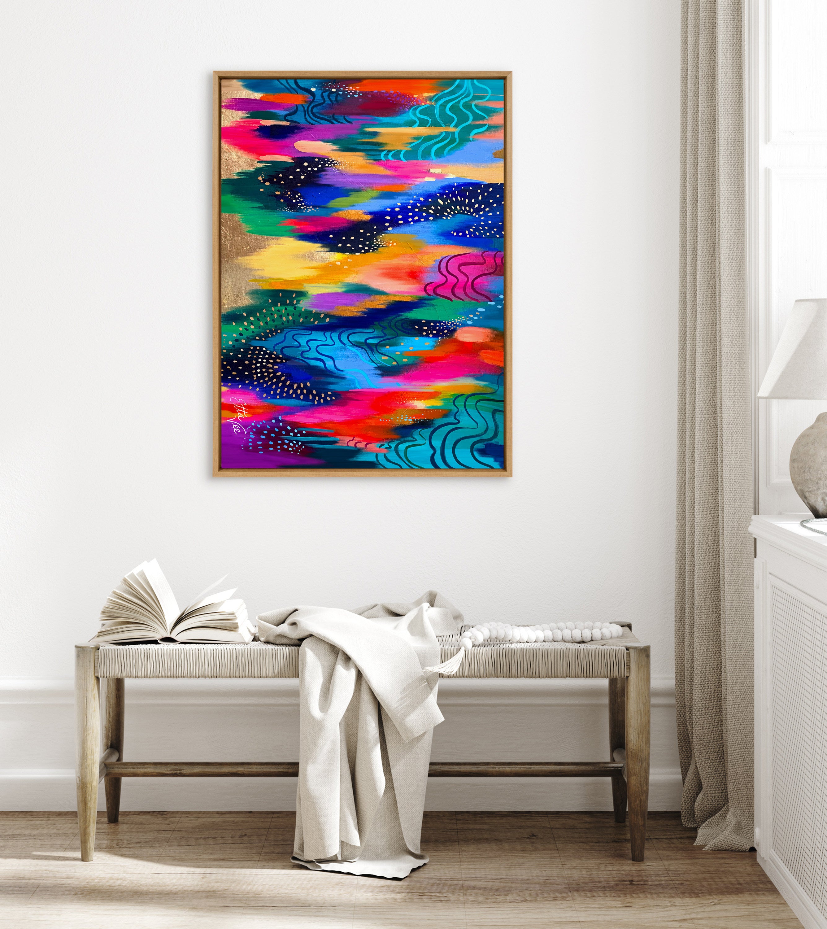 Sylvie EV Brushstroke 128 Framed Canvas by Jessi Raulet of Ettavee
