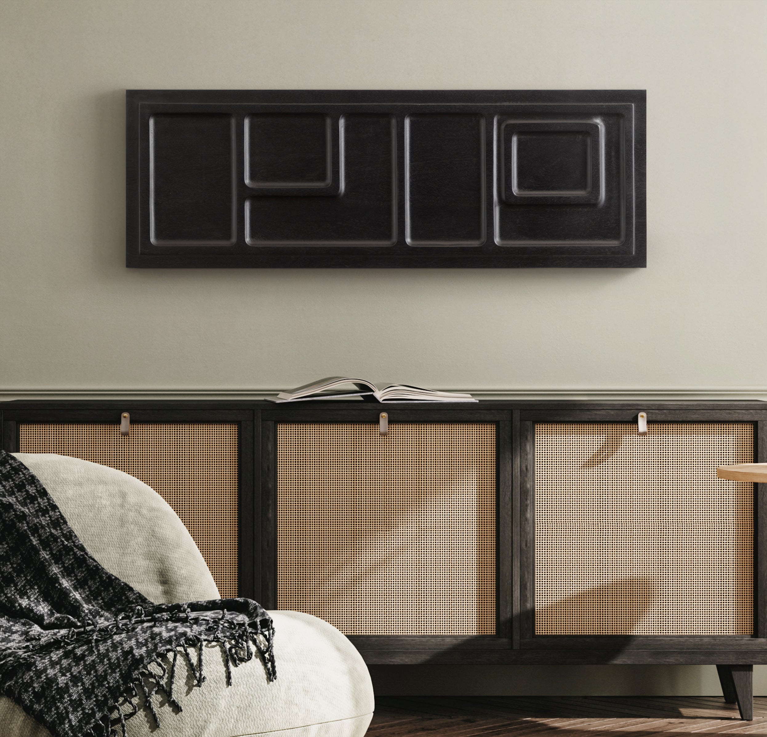 Plaque Black 13x36 7