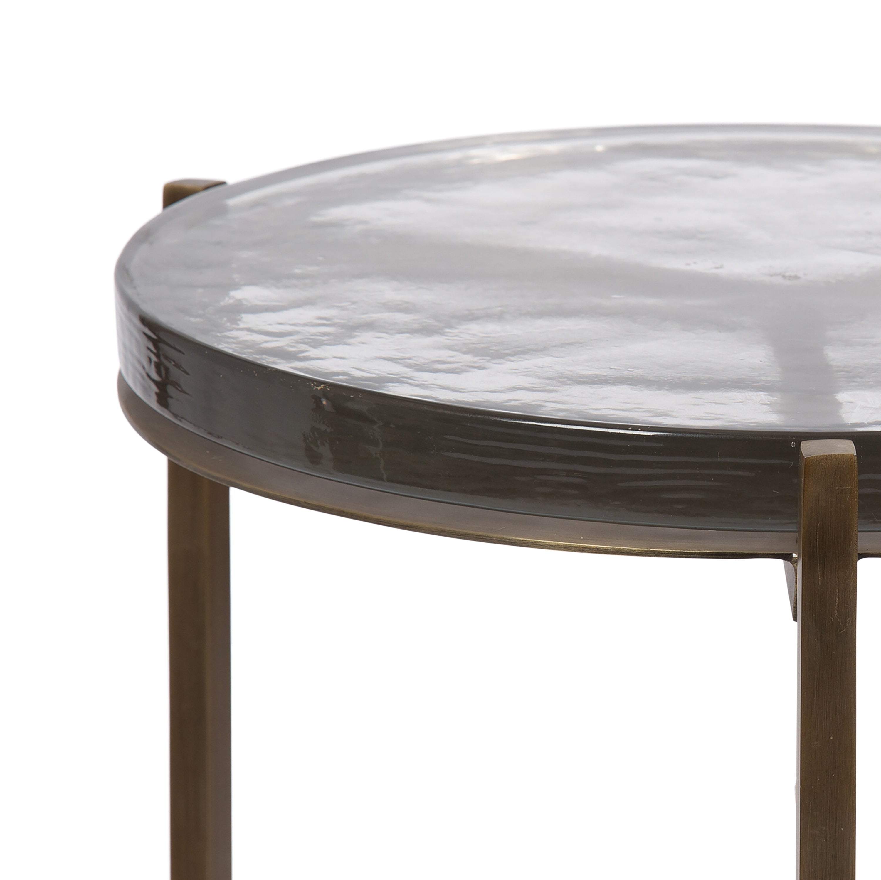 Side Table Clear Gold 13x13x24 3