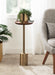 Side Table Walnut Brown Gold 10x10x24 7