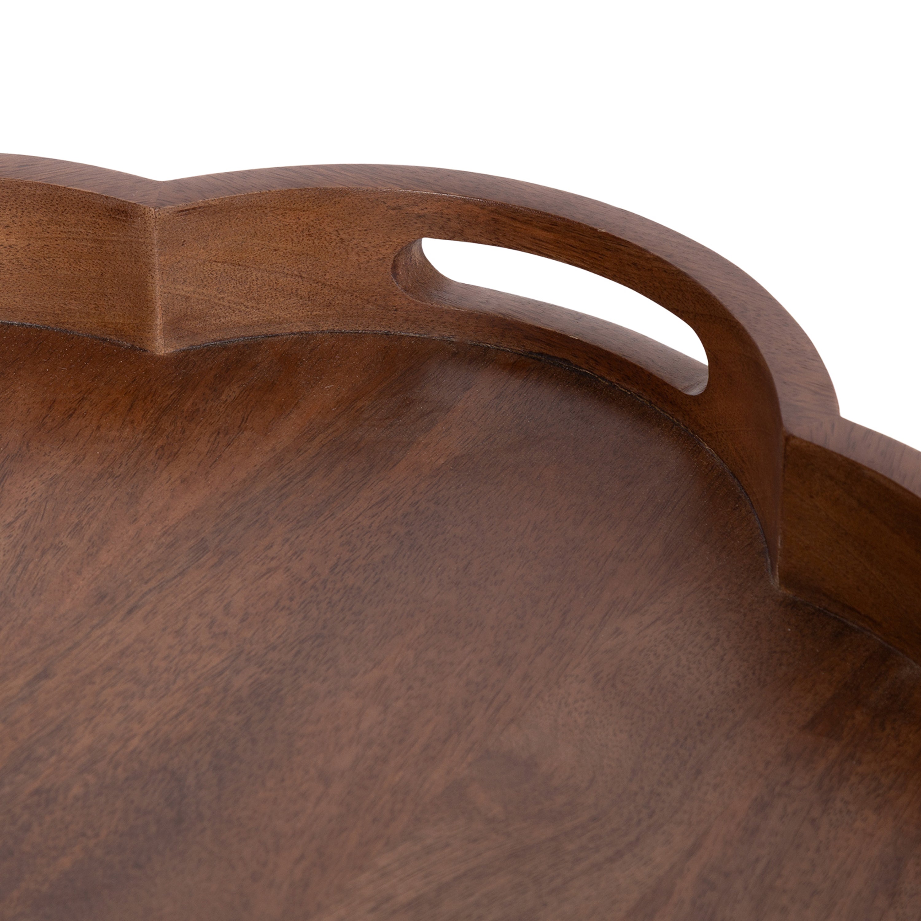 Single Tray 19" Diameter Walnut Brown 3