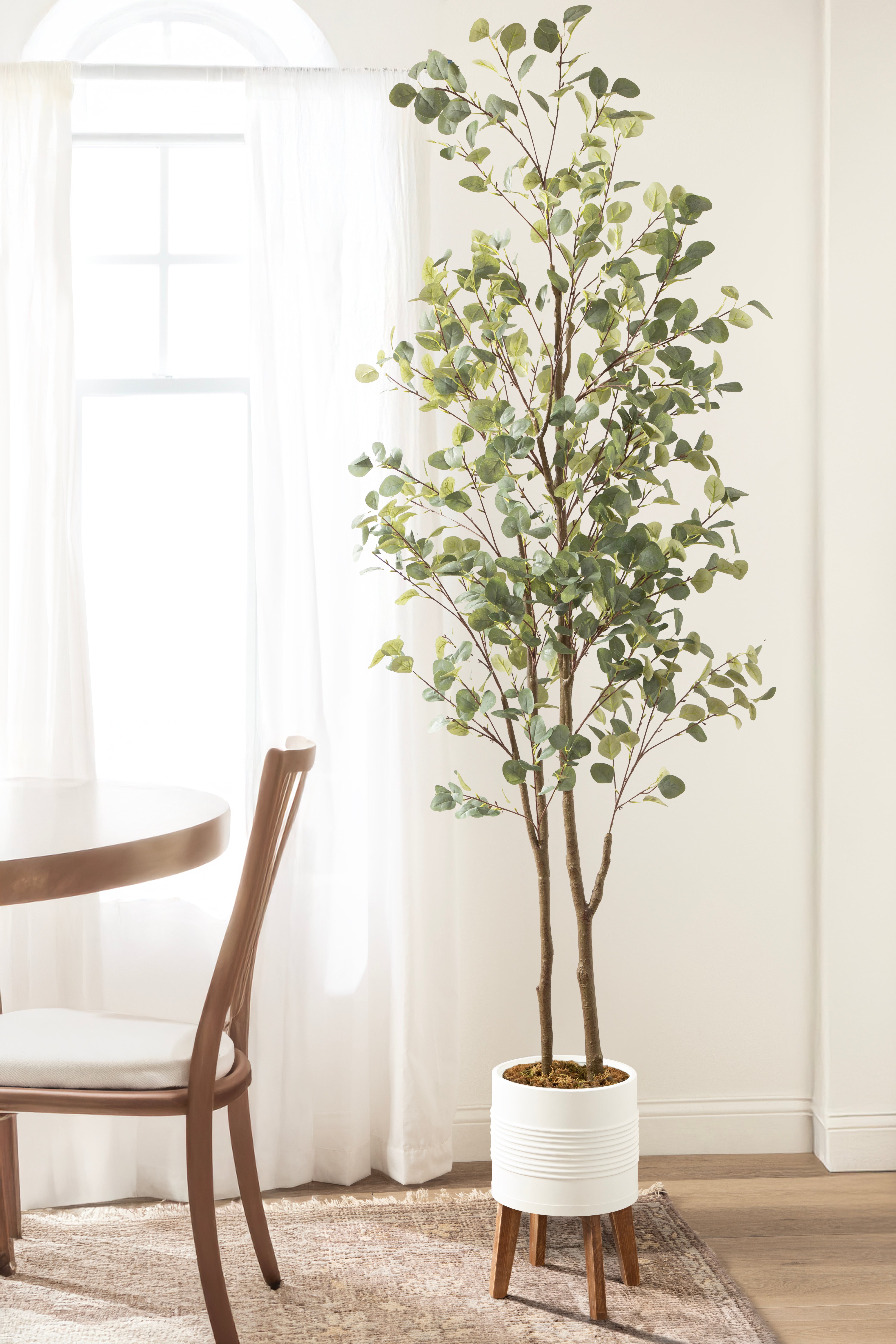 Faux Tree White Rustic Brown 8.5' 8