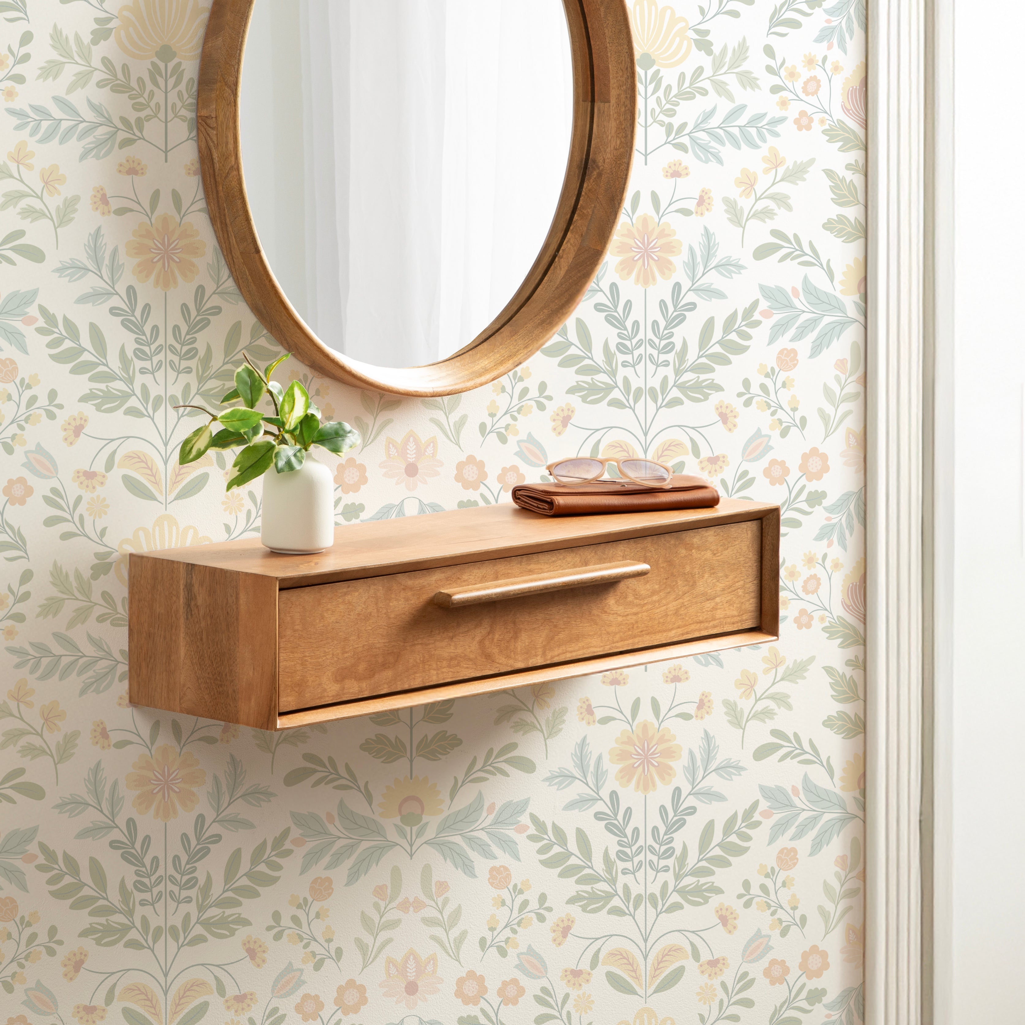 Floating Console Table 30x9x6 Natural 7