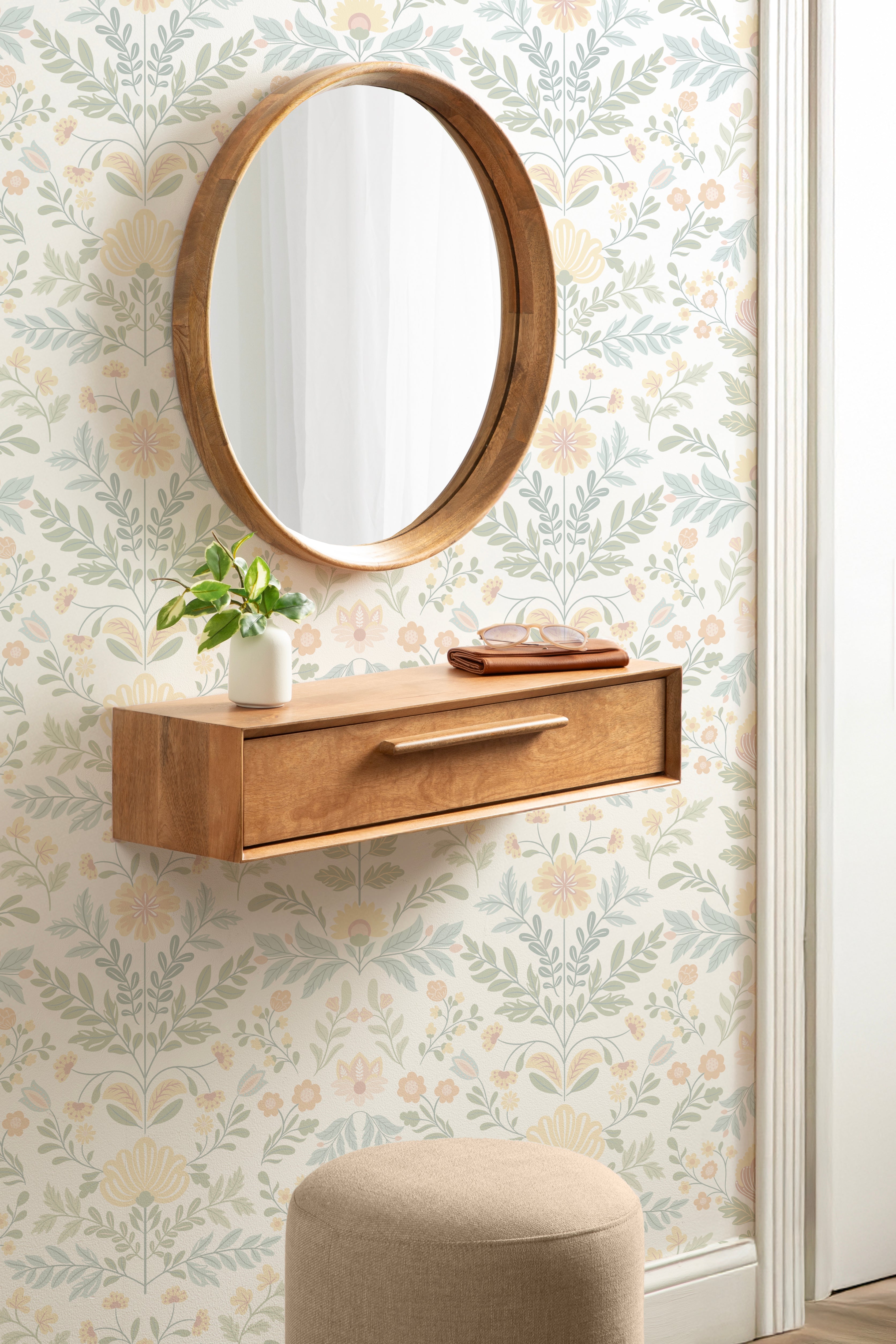 Floating Console Table Natural Biscuit 30x9x6 7