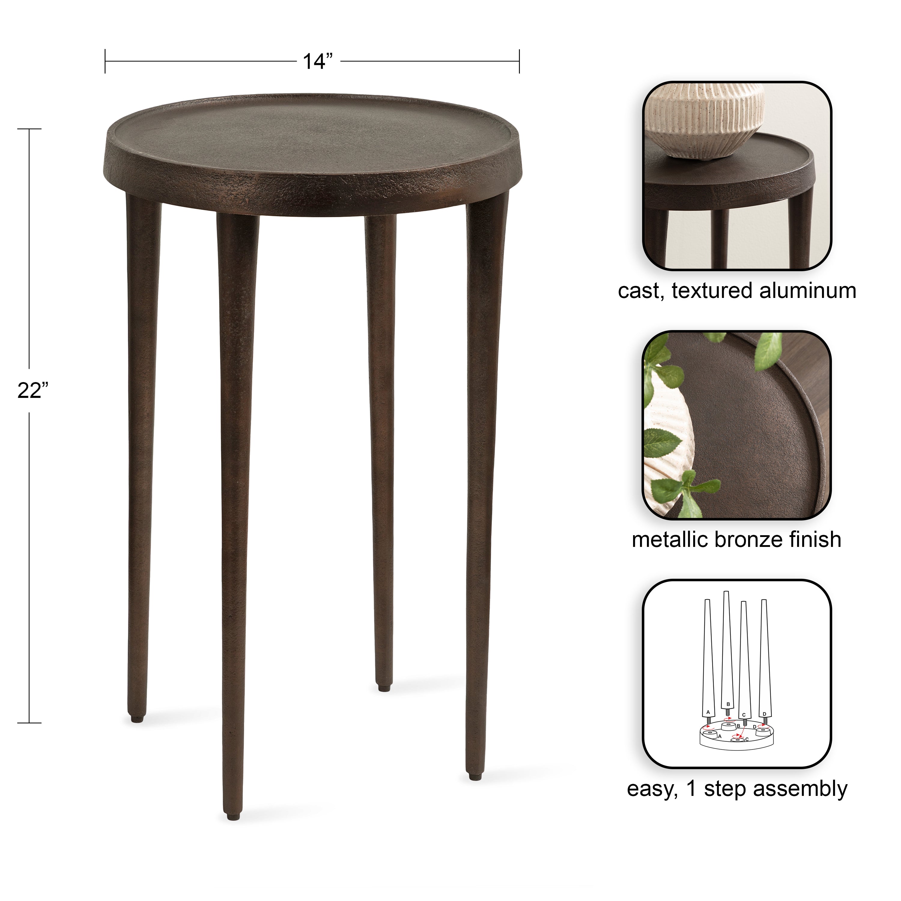 Rava Metal Table and Plant Stand