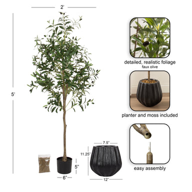 Faux Tree 5' Black 2