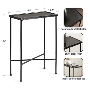 Side Table Black 17x9x24 2
