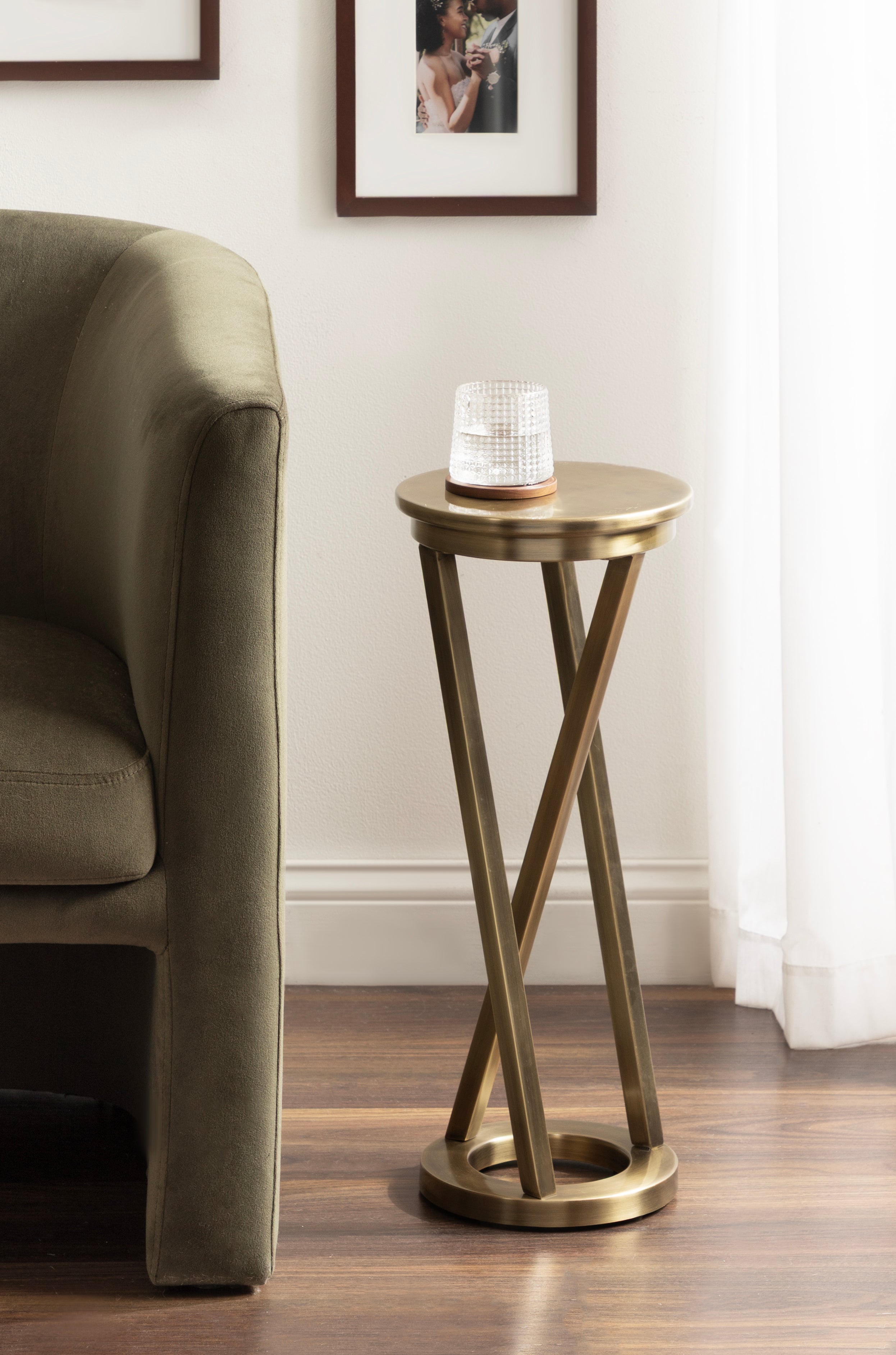 Drink Table Gold 9x9x22 6