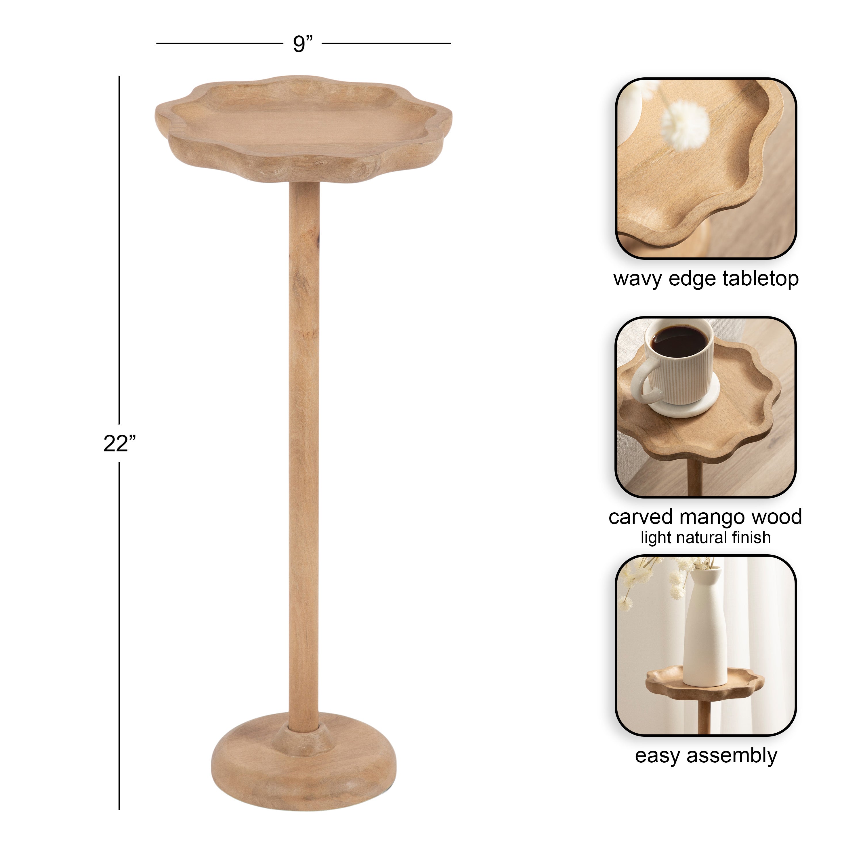 Drink Table 9x9x22 Natural 2