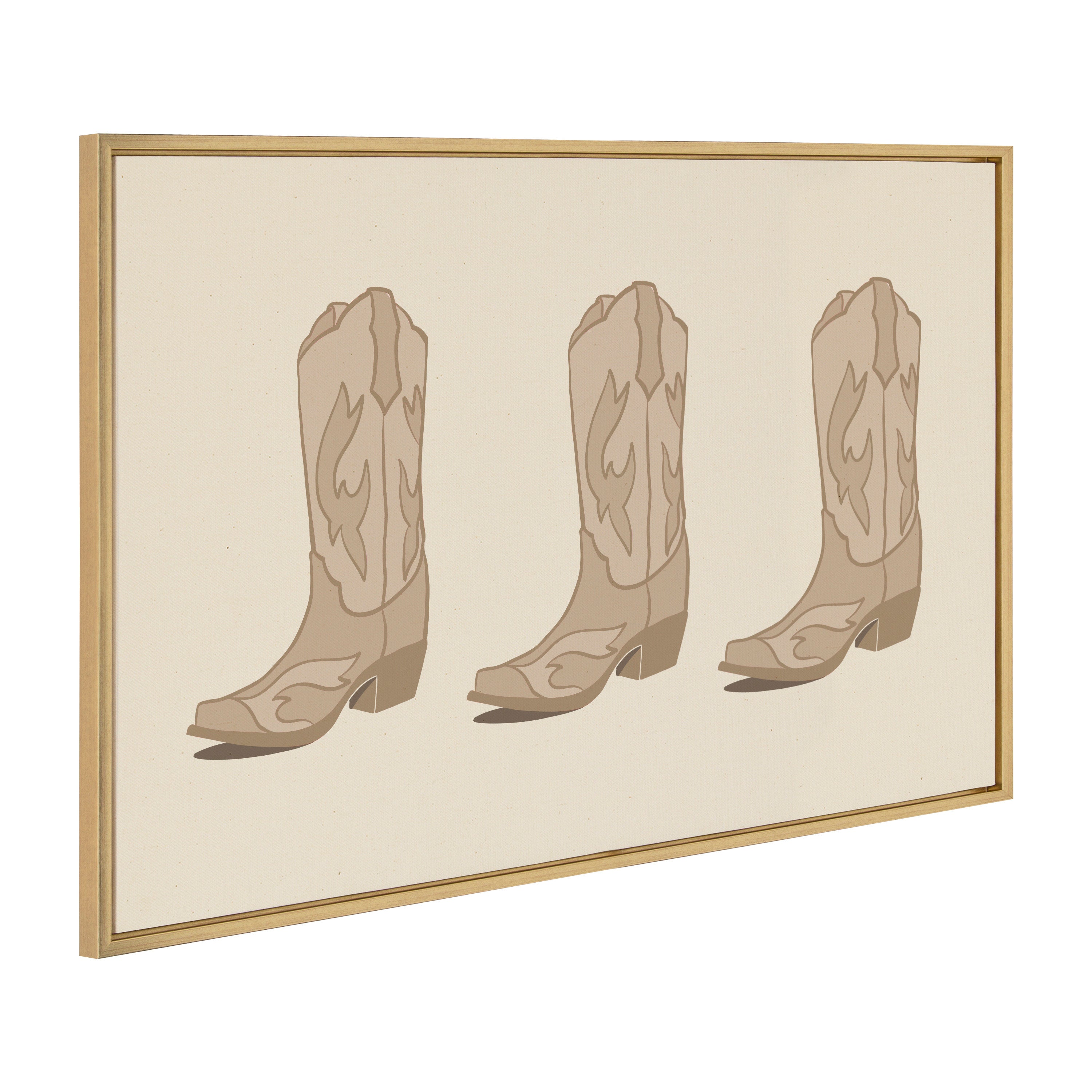 Sylvie Cowboy Boots Landscape Framed Canvas by Honey Island Studio