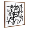 Sylvie Beaded Organic Lines Black and White Abstract Framed Canvas by Statement Goods