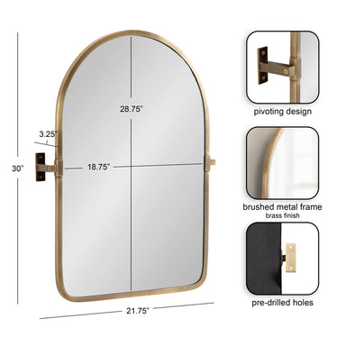 Arch Mirror 22x30 Gold 2