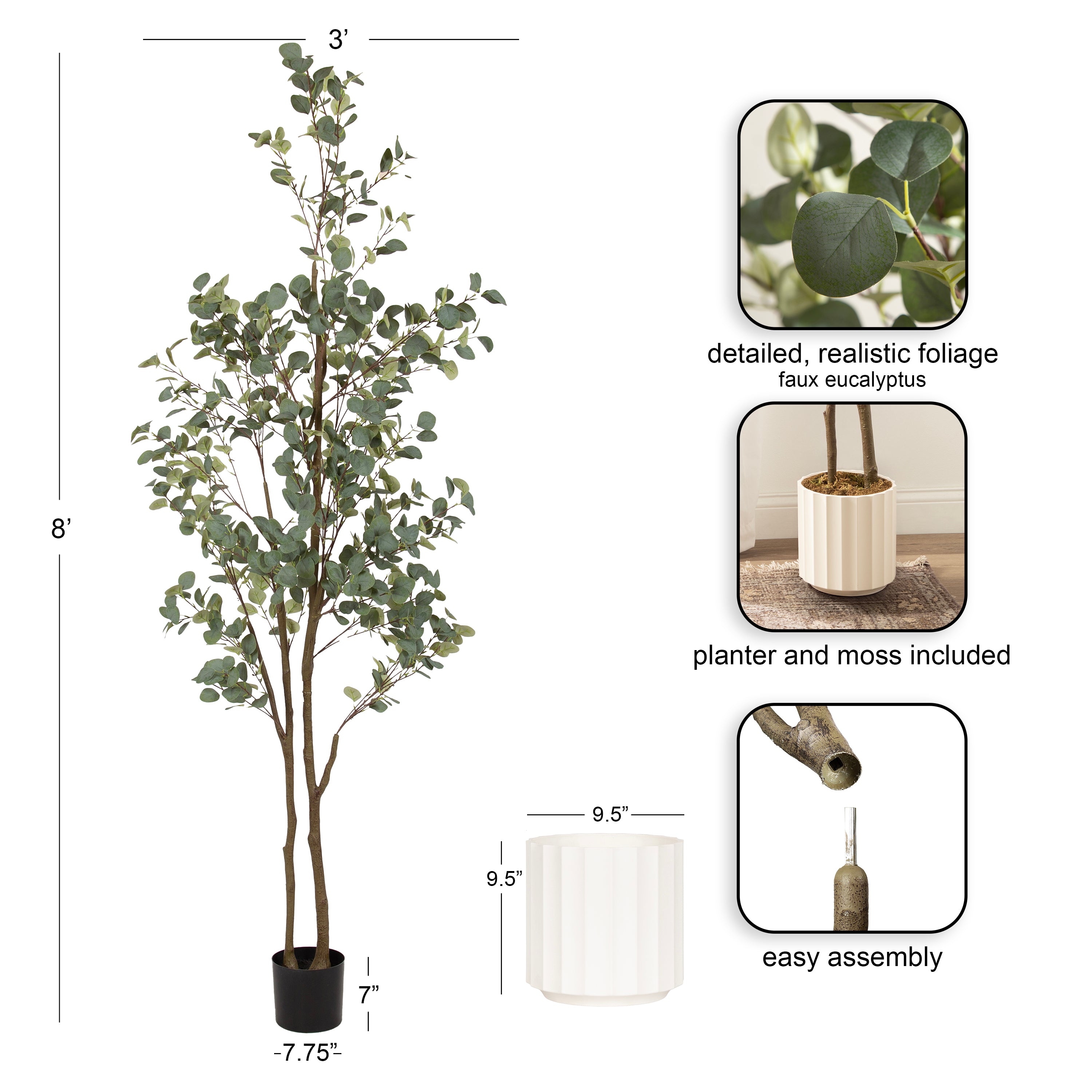 Faux Tree White 8' 2
