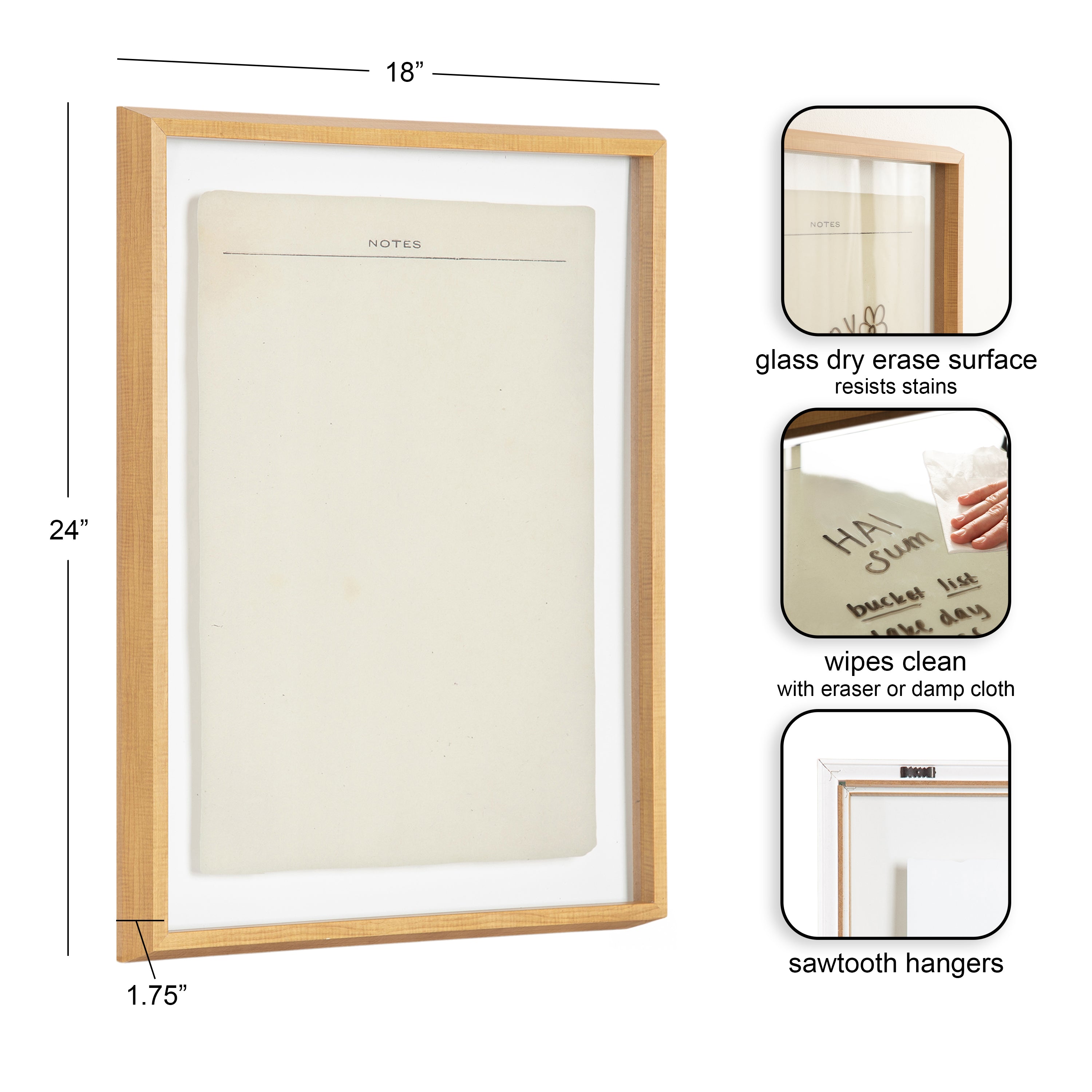Dry Erase Board Blake Natural 18x24 2