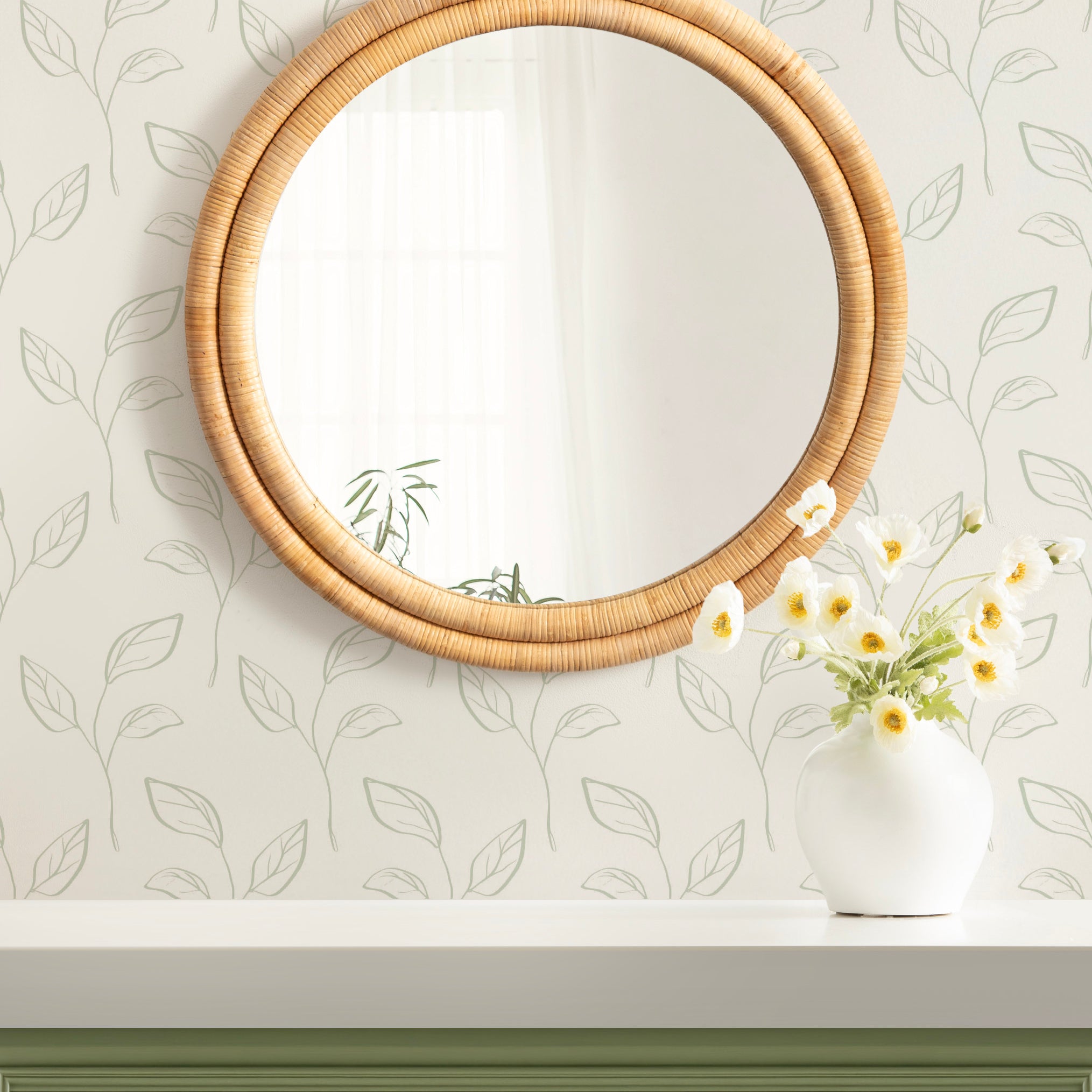 Round Mirror 26" diameter Natural 6