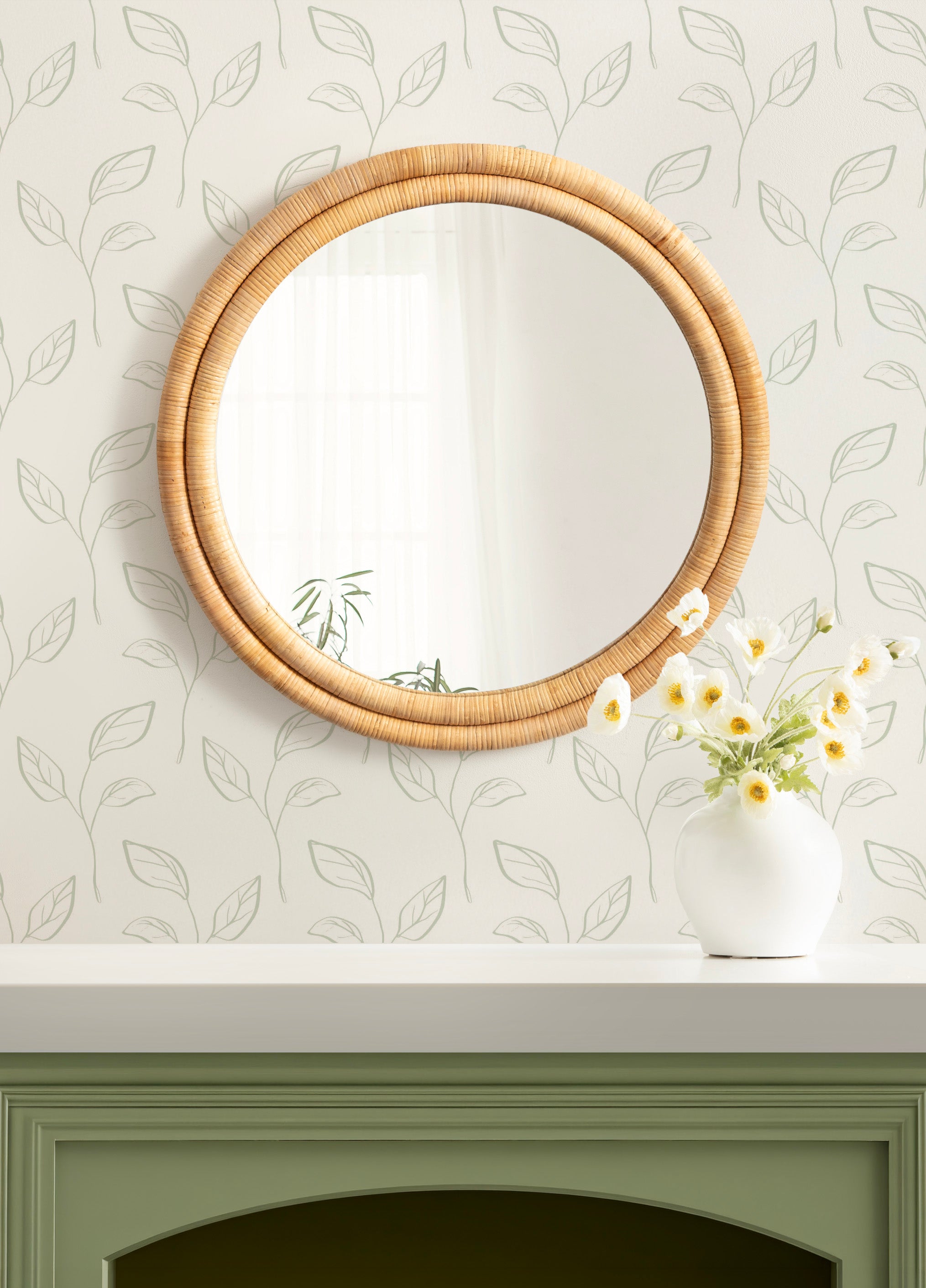 Round Mirror 26" diameter Natural 6