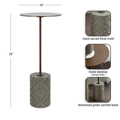 Drink Table 10x10x22 Green Bronze 2