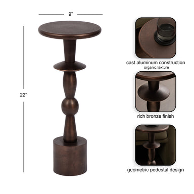 Drink Table Bronze 9x9x22 2