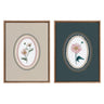 Sylvie Beaded Cosmo in Oval and Dahlia in Oval Framed Canvas Art Set by Valerie McKeehan of Lily and Val