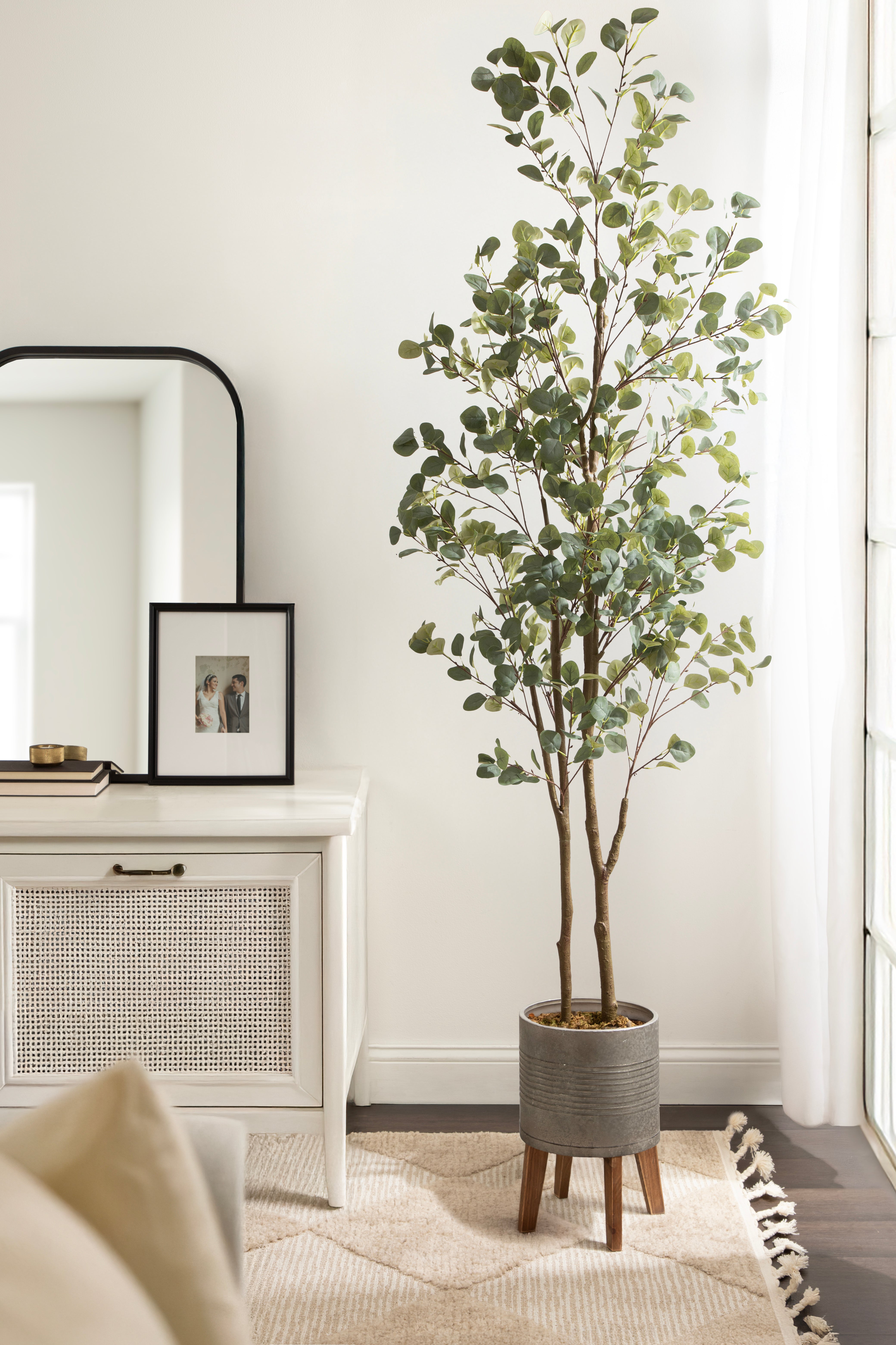 Faux Tree Pewter Rustic Brown 8.5' 7
