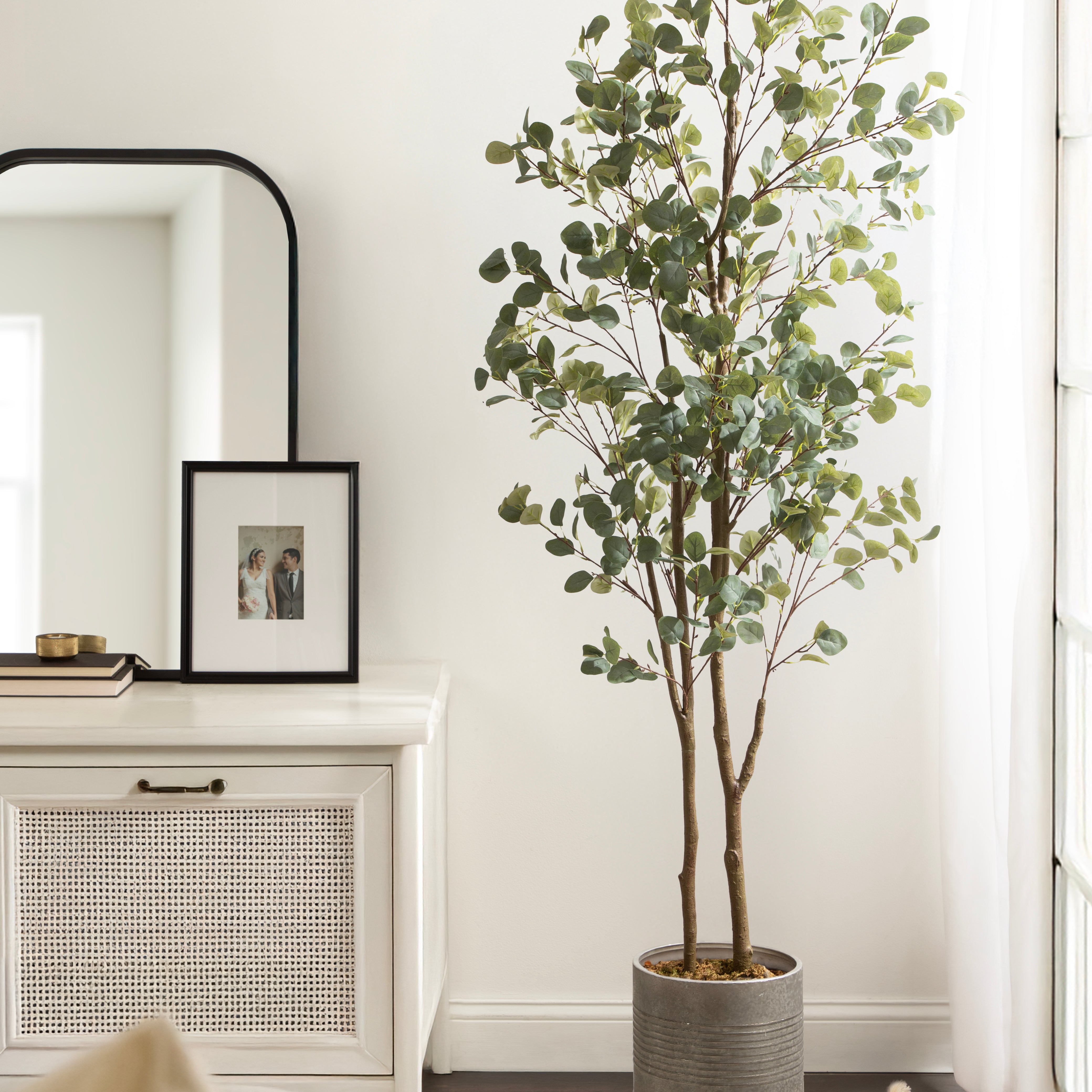 Faux Tree 8.5' Pewter Rustic Brown 7